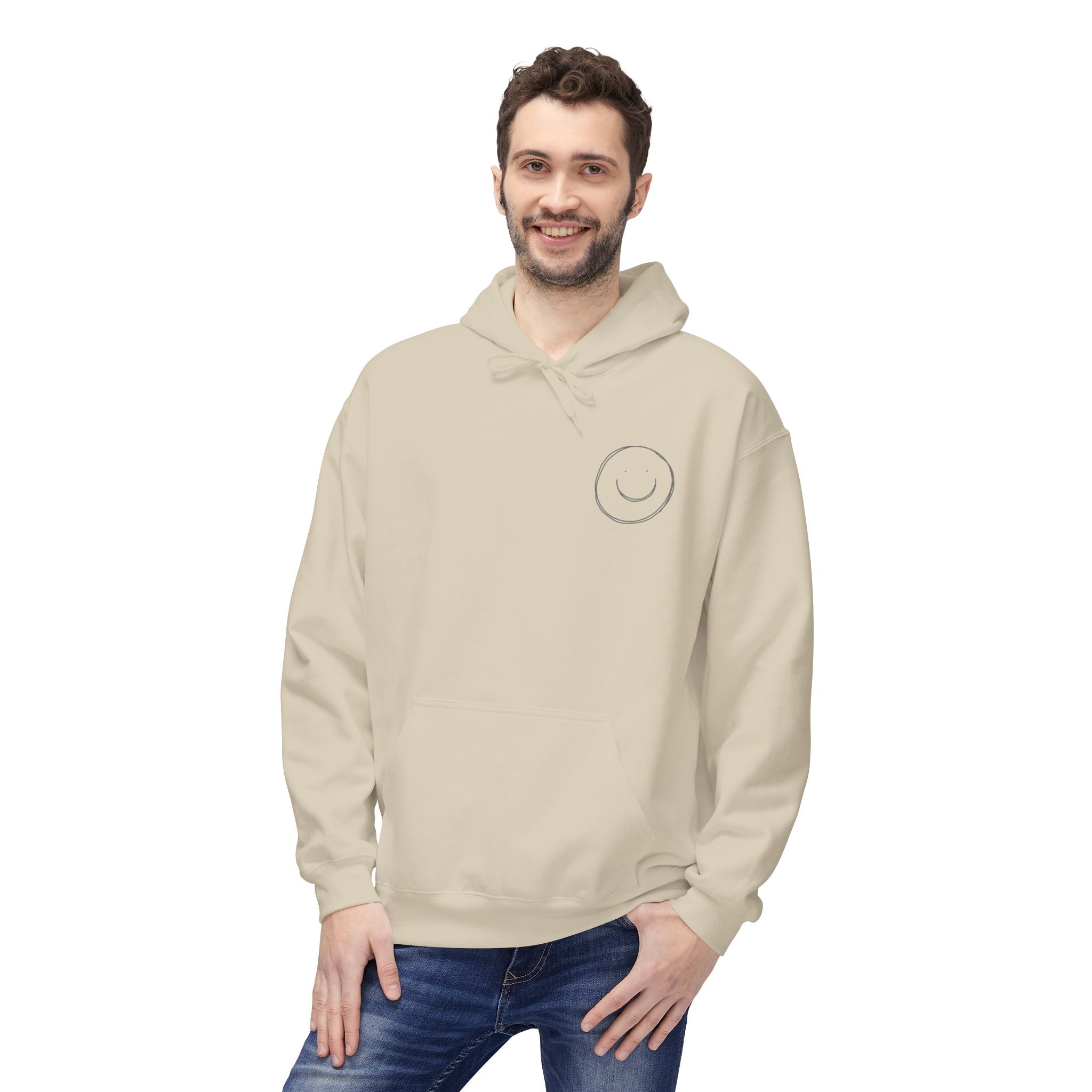 Minimalist Smiley Face  Hoodie — Small Chest Graphic