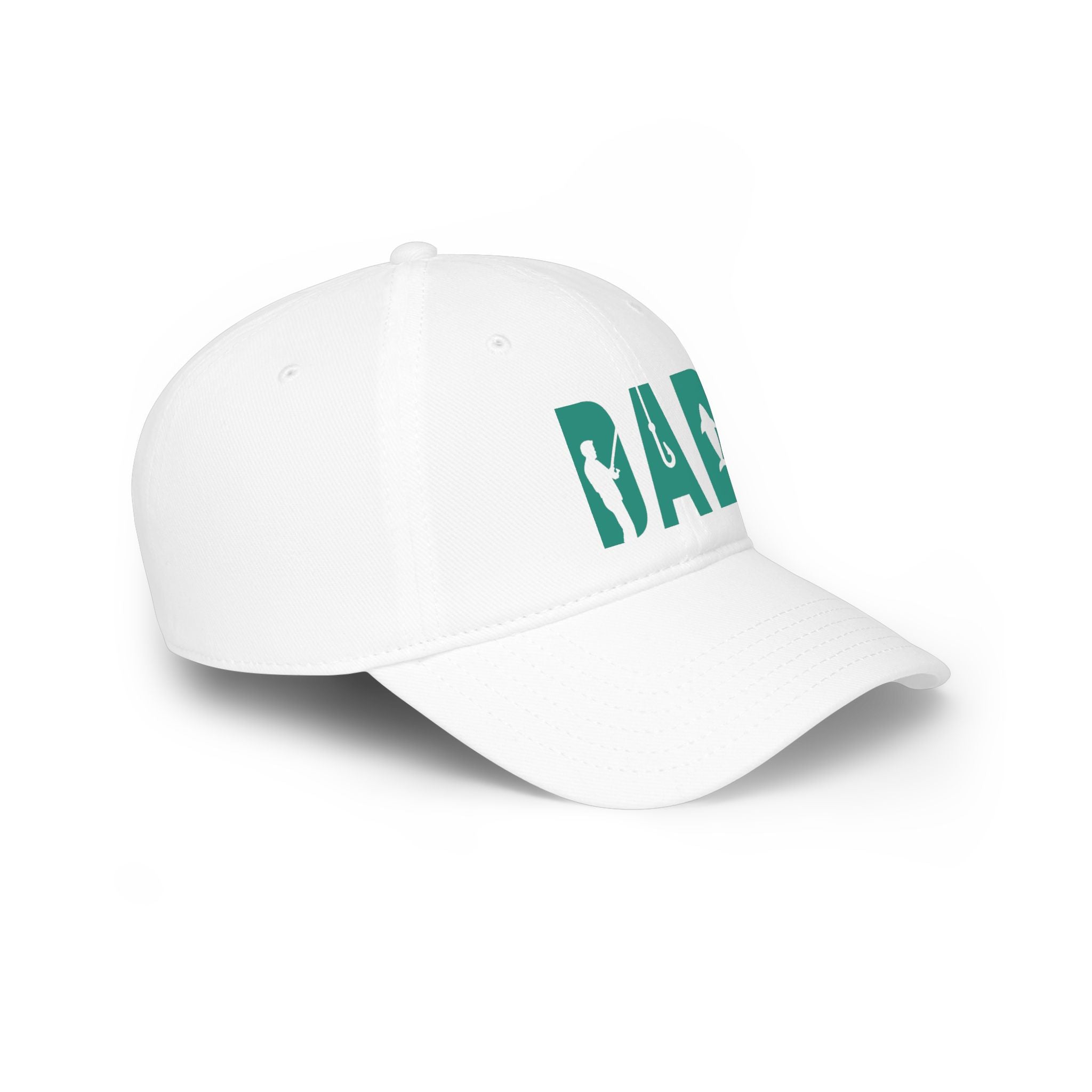 Fishing Dad Low Profile Baseball Cap — 'DAD' Silhouette Hat for Father's Day & Outdoors