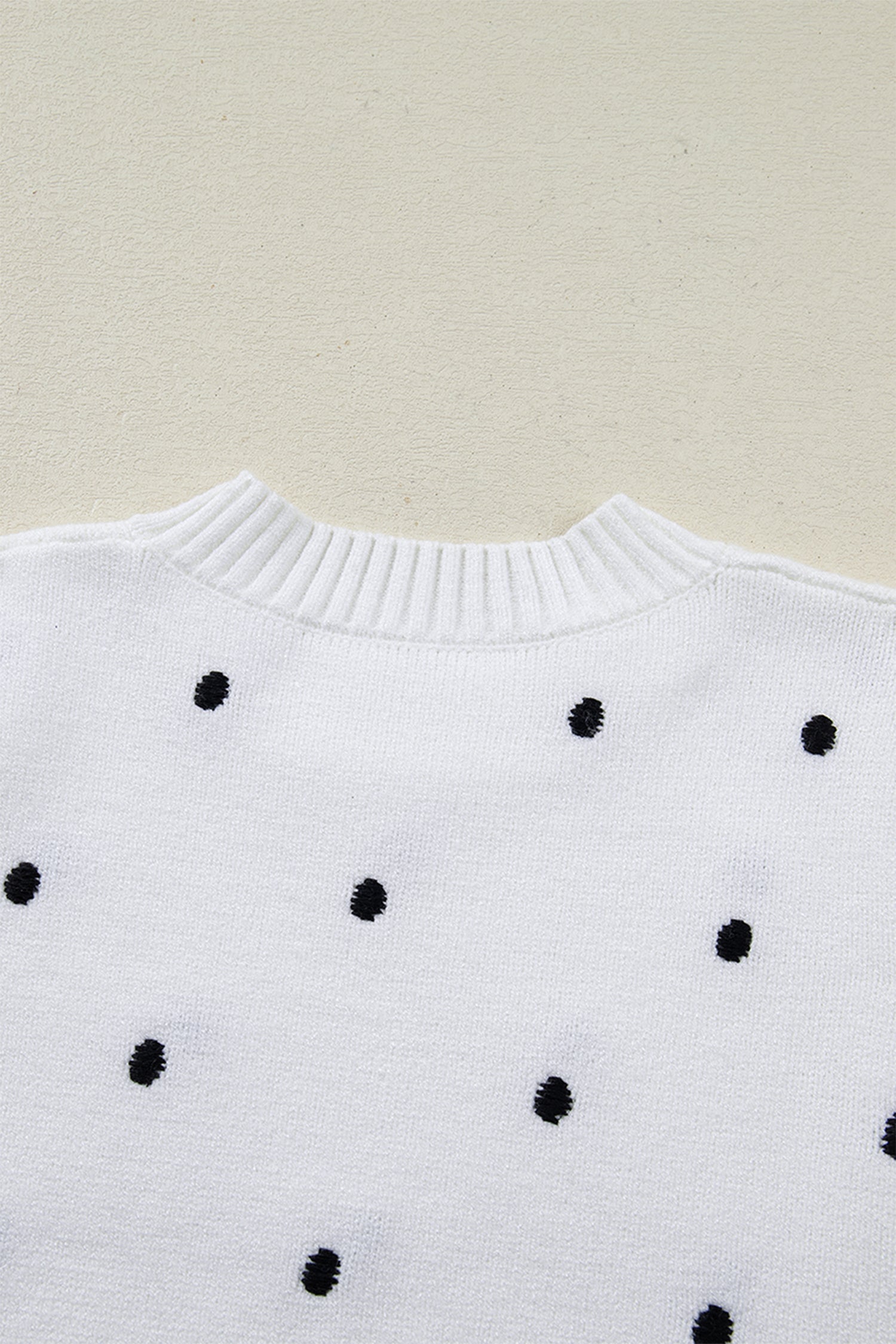 Polka Dot Bubble Short Sleeve Sweater ~ B & W