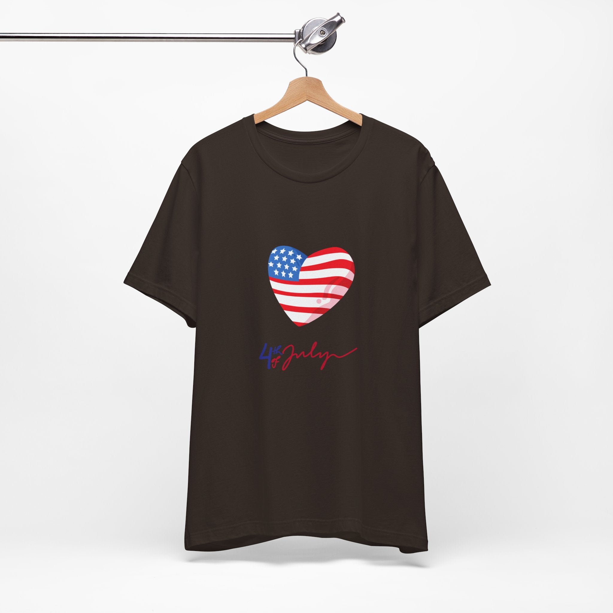 4th of July Heart Flag Tee — American Flag Heart Graphic T-Shirt
