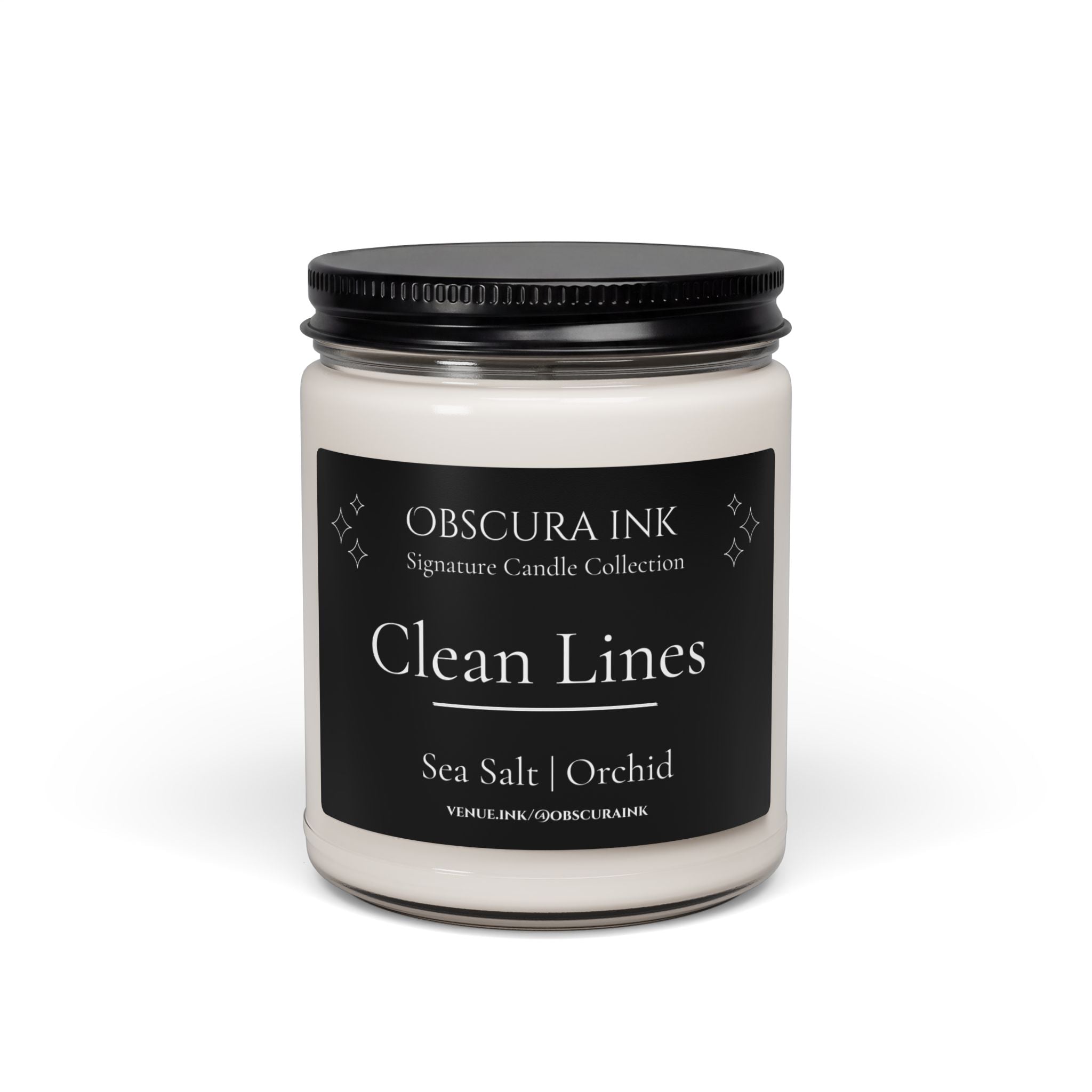 Clean Lines — Obscura Ink Candle — Sea Salt & Orchid