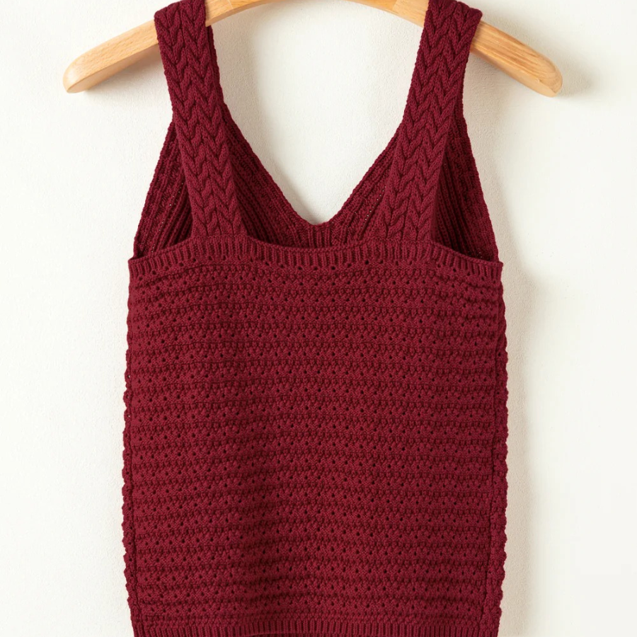 The Burgundy Ridge Sweater Vest for Women