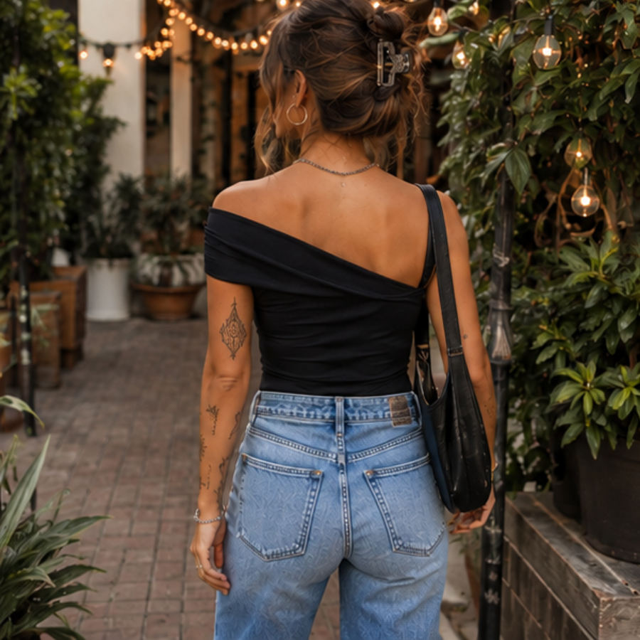 The Noir One-Shoulder Bodysuit
