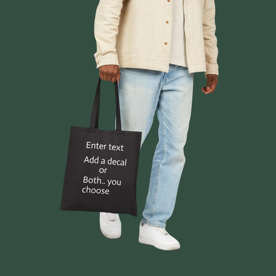 Canvas Tote Bag — Customizable Natural Cotton Tote (Add Text or Decal)