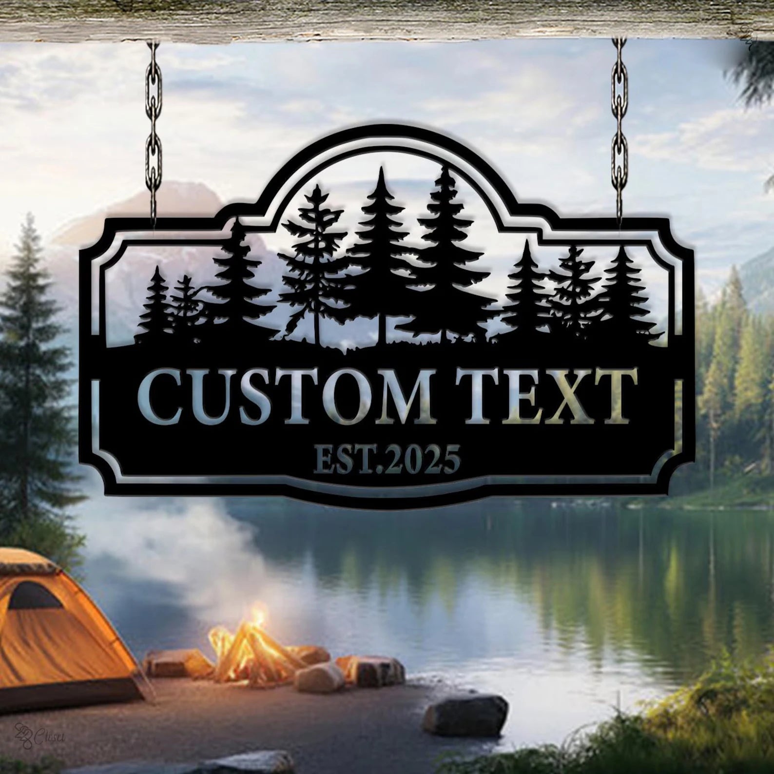 Personalized Cabin Metal Sign
