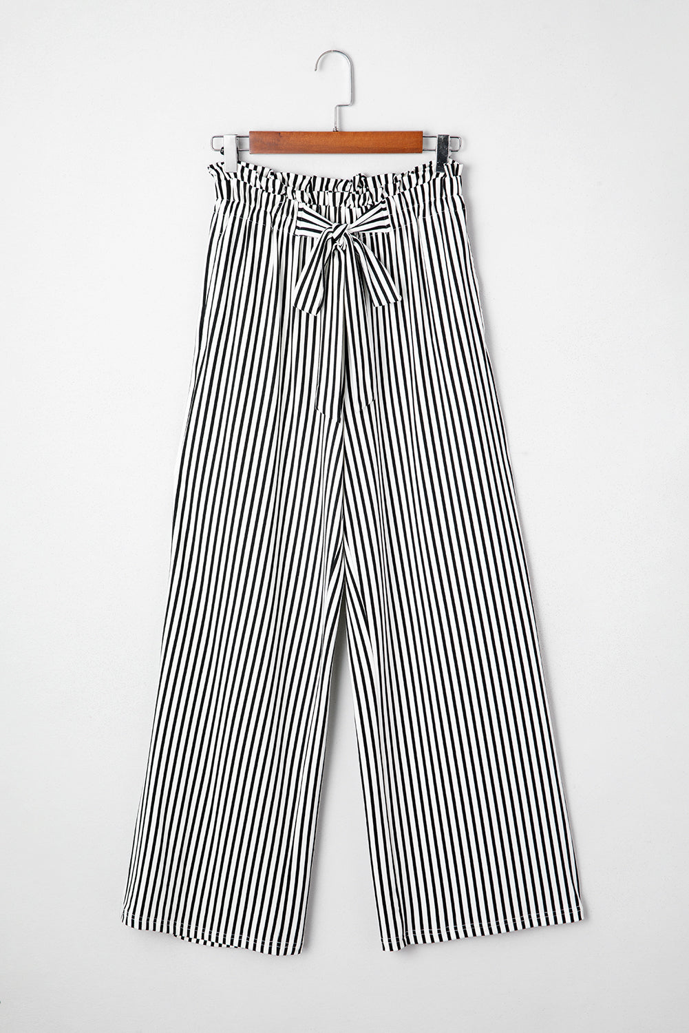 Harbor Stripe ~ Tied High Waist Straight Leg Pants