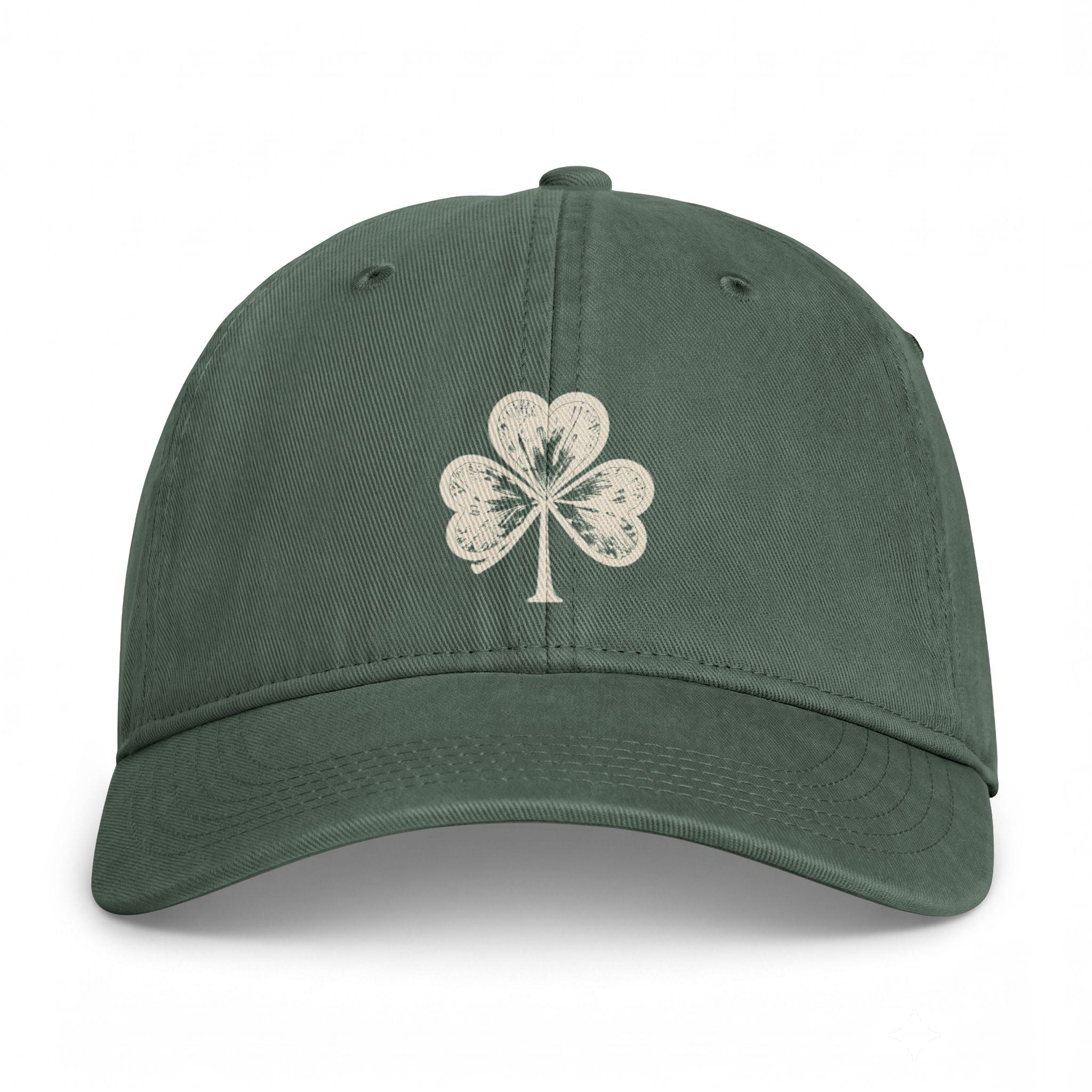 Washed Dad Cap — Vintage Shamrock Embroidered Baseball Hat