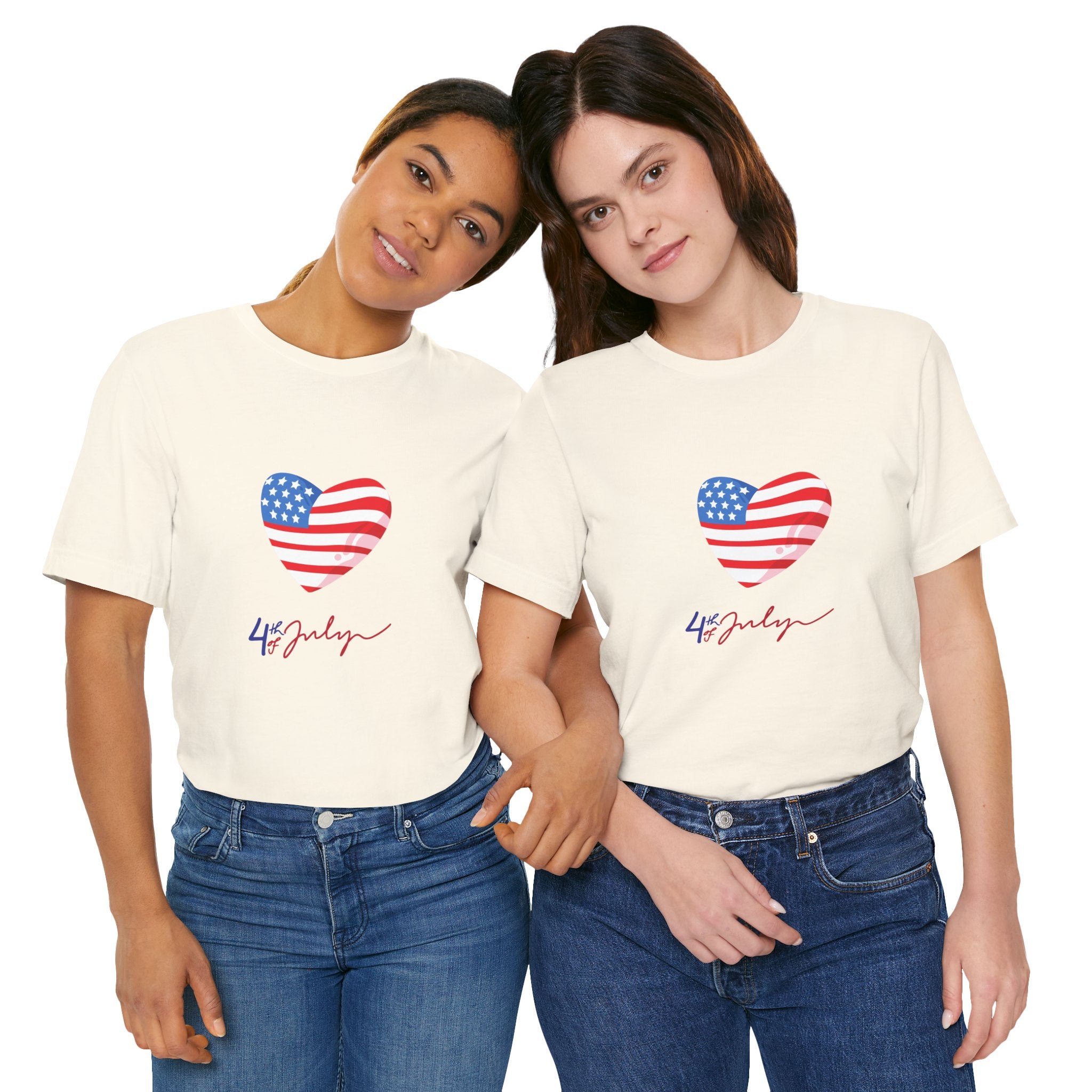 4th of July Heart Flag Tee — American Flag Heart Graphic T-Shirt