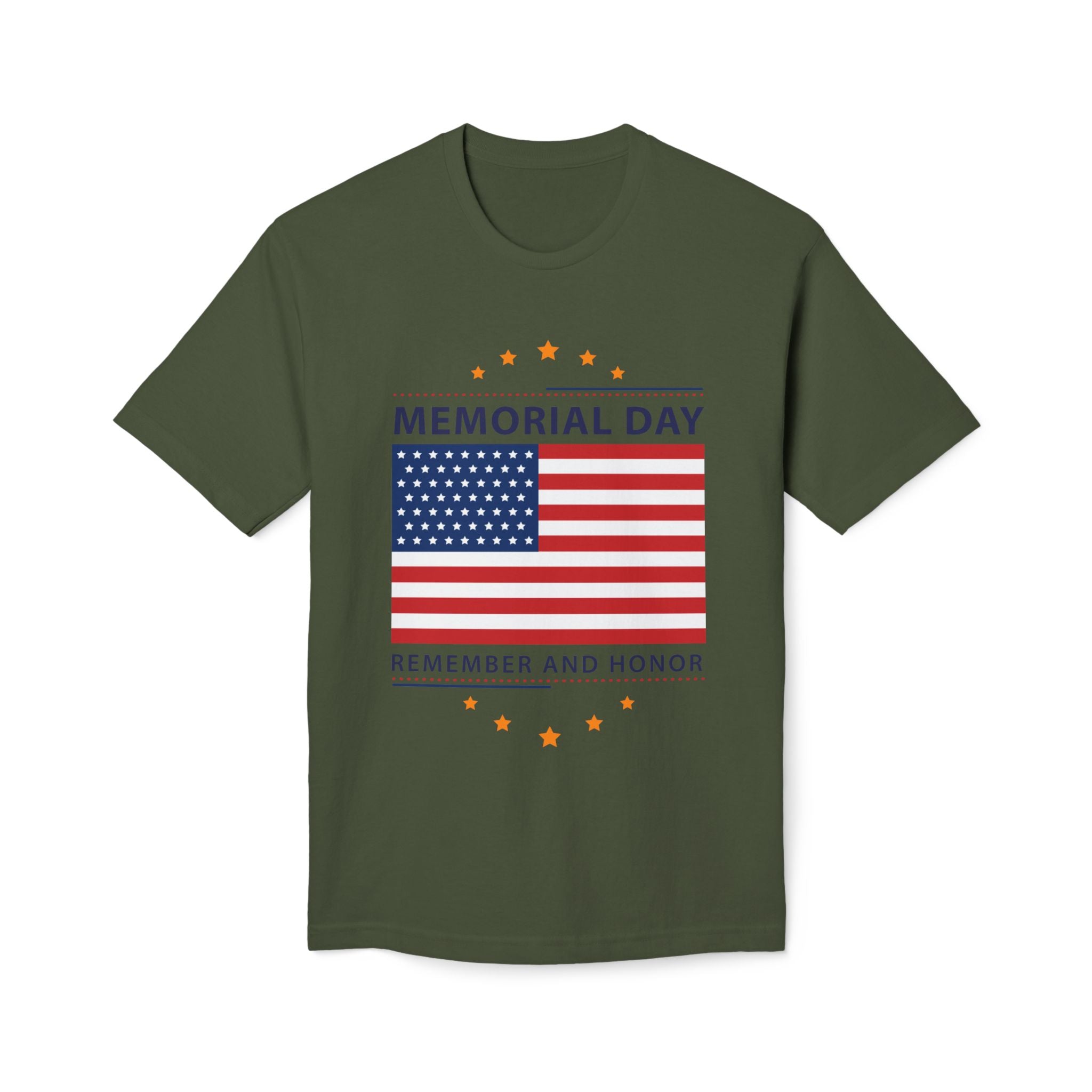 Memorial Day T-Shirt - American Flag "Remember and Honor" Patriotic Tee