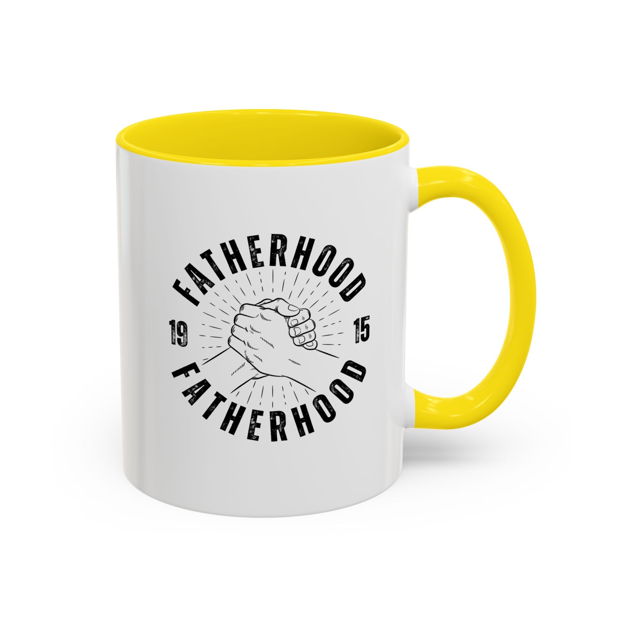 Fatherhood Coffee Mug – Vintage Hands Embrace 11/15oz Accent Mug (Best Dad Gift)
