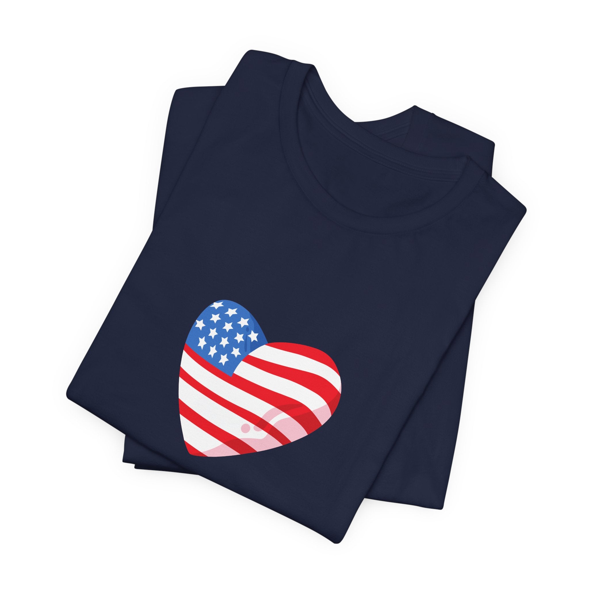 4th of July Heart Flag Tee — American Flag Heart Graphic T-Shirt