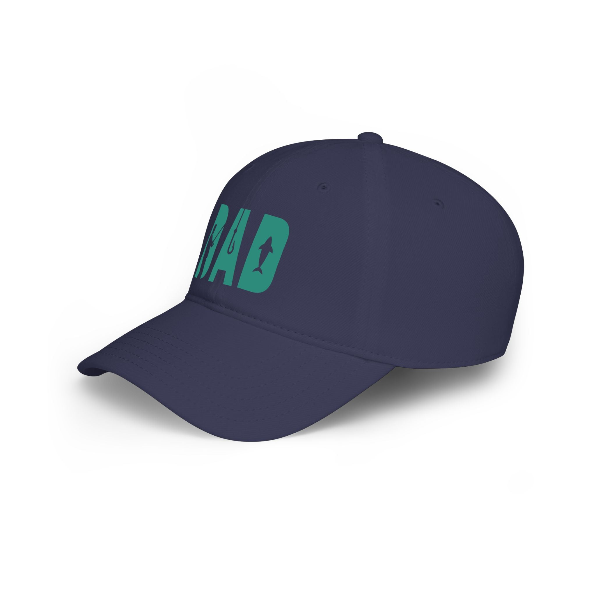 Fishing Dad Low Profile Baseball Cap — 'DAD' Silhouette Hat for Father's Day & Outdoors