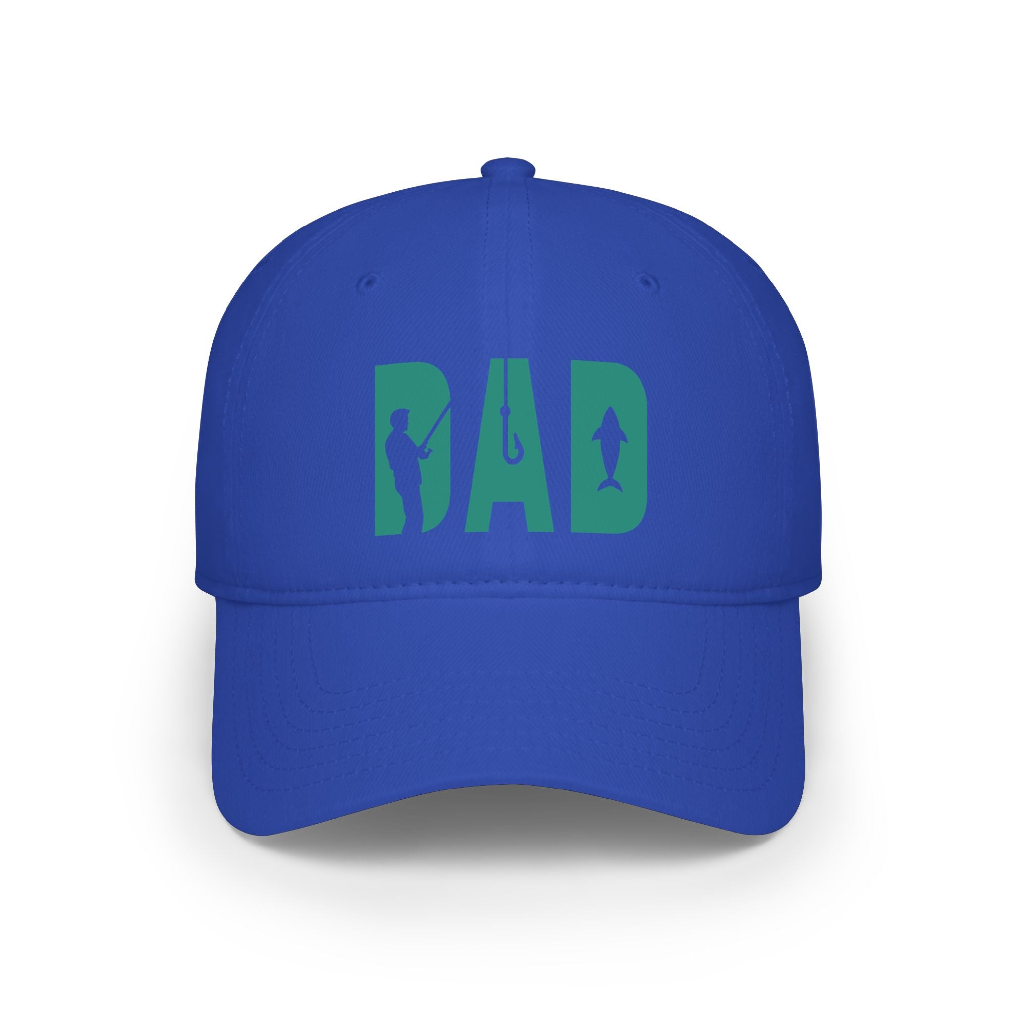Fishing Dad Low Profile Baseball Cap — 'DAD' Silhouette Hat for Father's Day & Outdoors