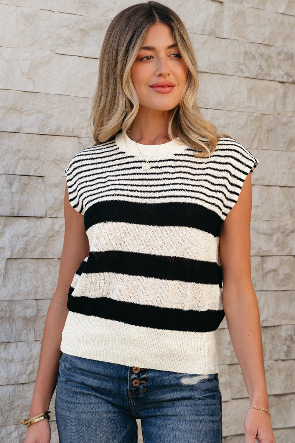 The Harbor Stripe Pullover Vest for Women