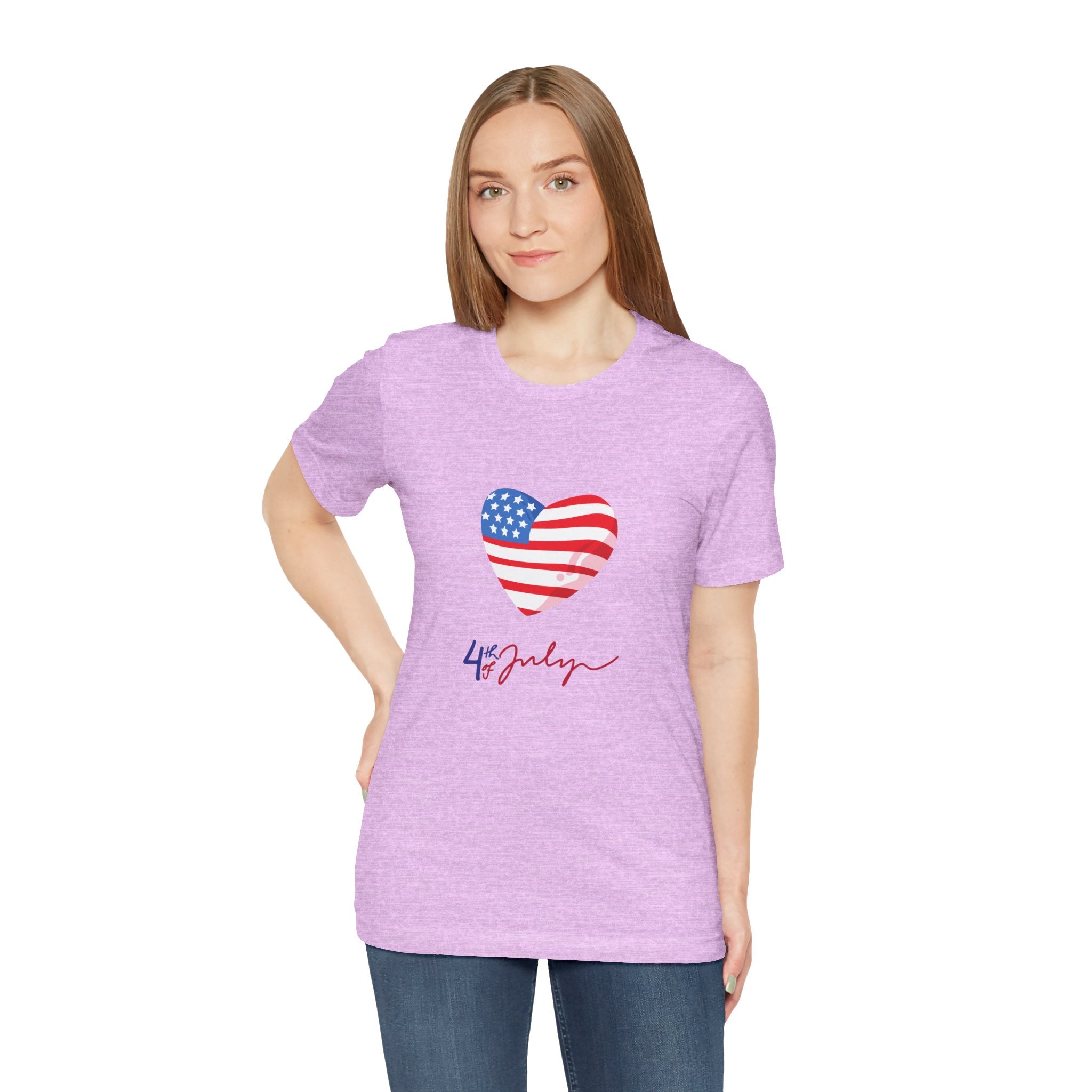 4th of July Heart Flag Tee — American Flag Heart Graphic T-Shirt