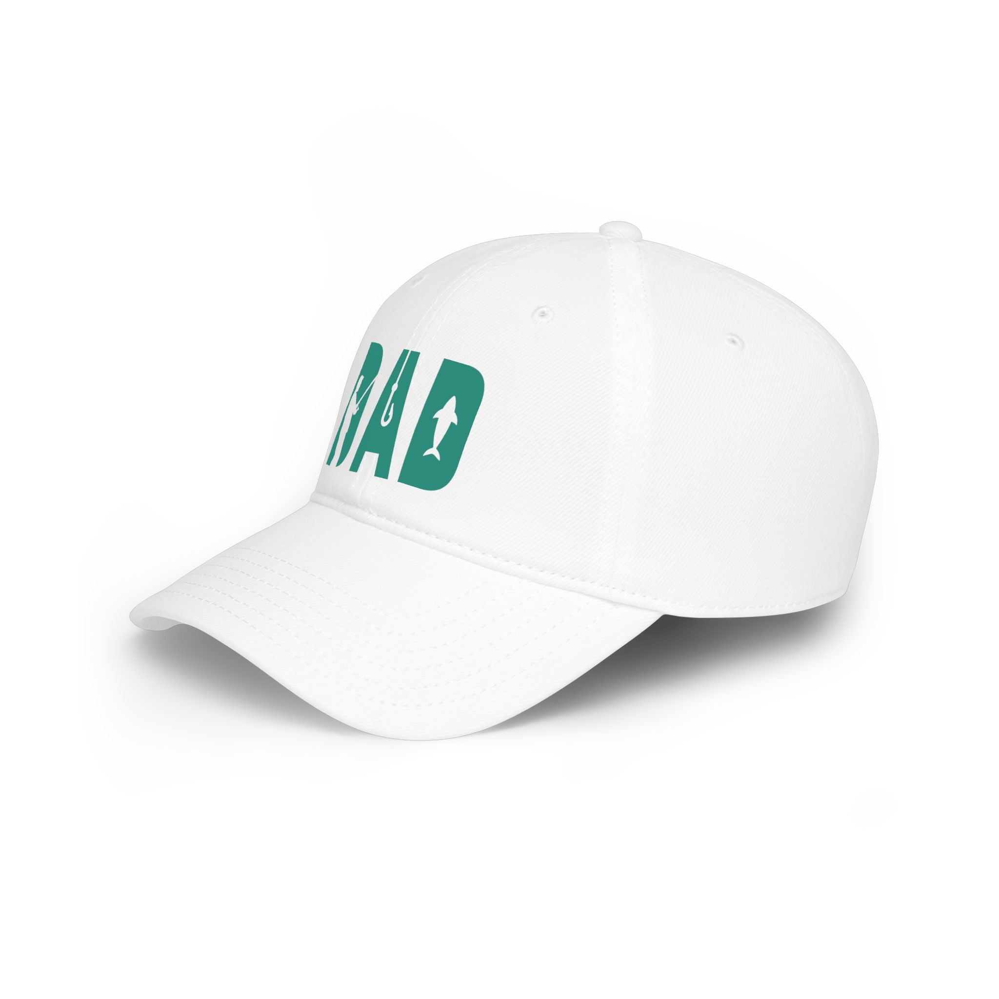 Fishing Dad Low Profile Baseball Cap — 'DAD' Silhouette Hat for Father's Day & Outdoors