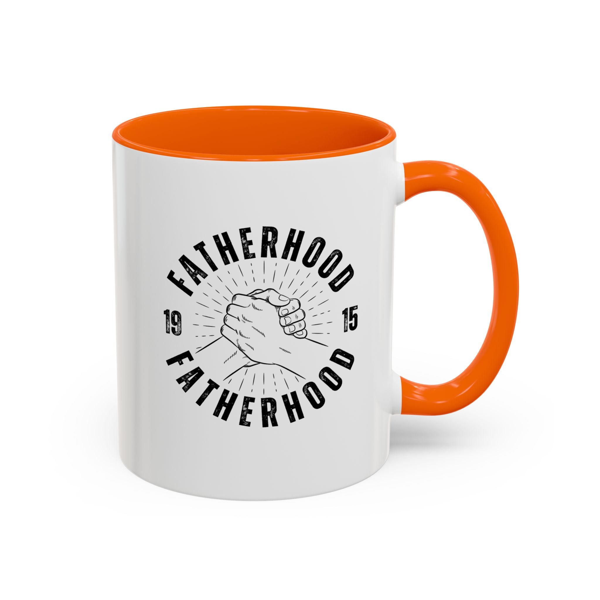 Fatherhood Coffee Mug – Vintage Hands Embrace 11/15oz Accent Mug (Best Dad Gift)