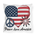 4th of July Outdoor Pillow - Patriotic Peace Love America Throw Pillow