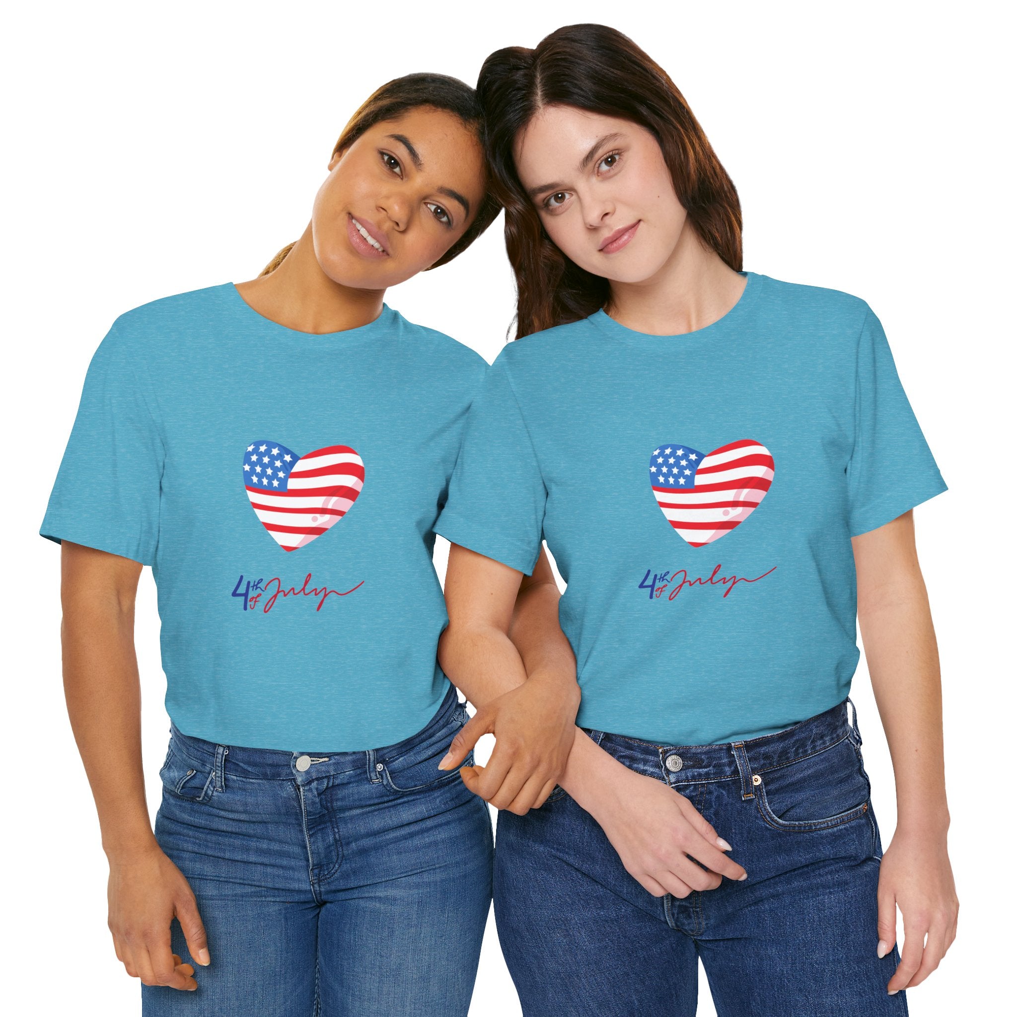 4th of July Heart Flag Tee — American Flag Heart Graphic T-Shirt