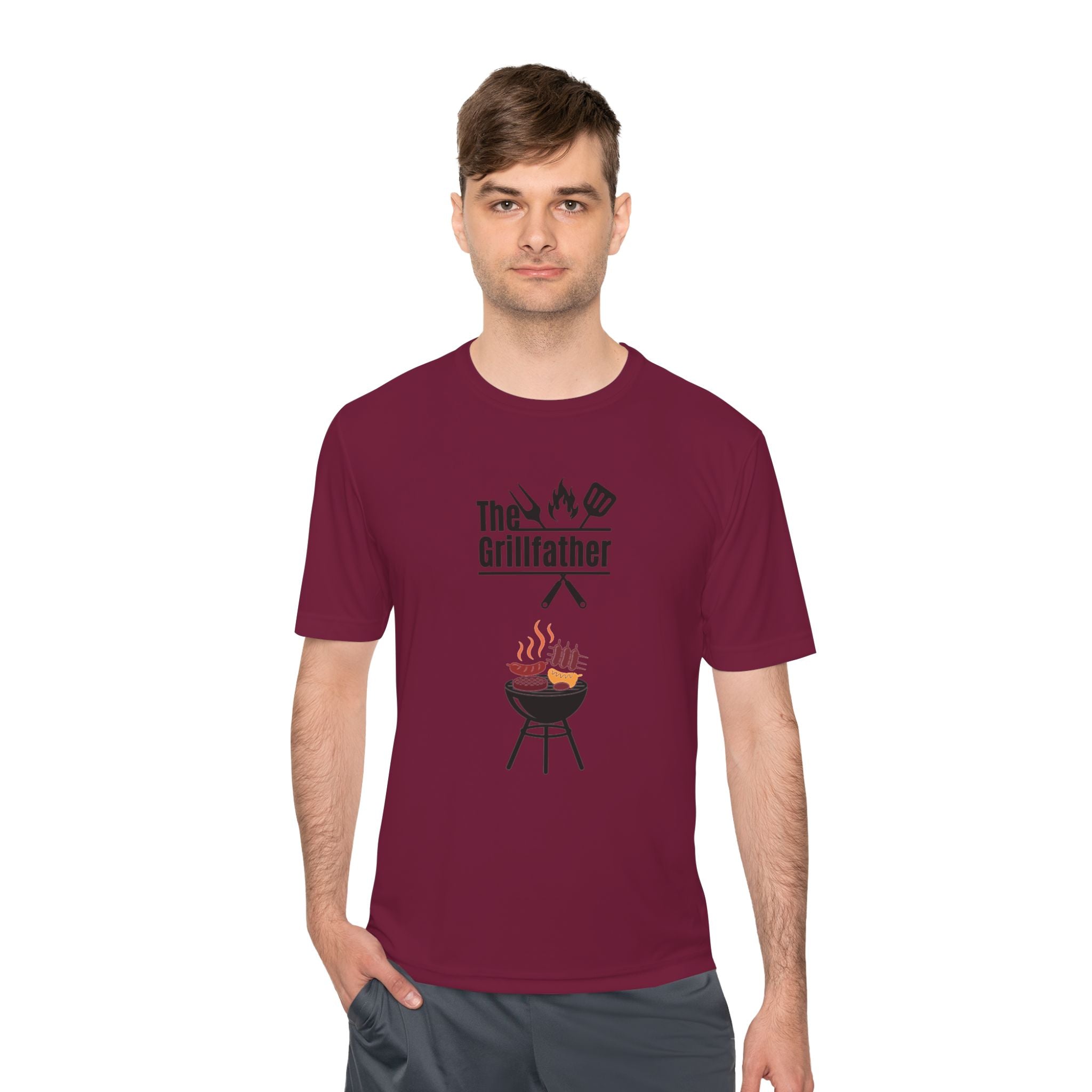 Grillfather BBQ Tee — 'The Grillfather' Moisture-Wicking Grillmaster Shirt