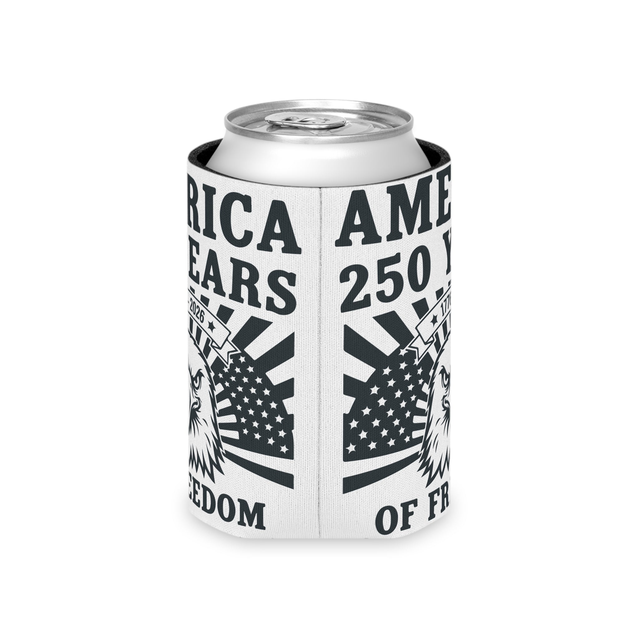 250 Years of Freedom Can Cooler – America 1776–2026 Eagle Flag Stubby Cooler