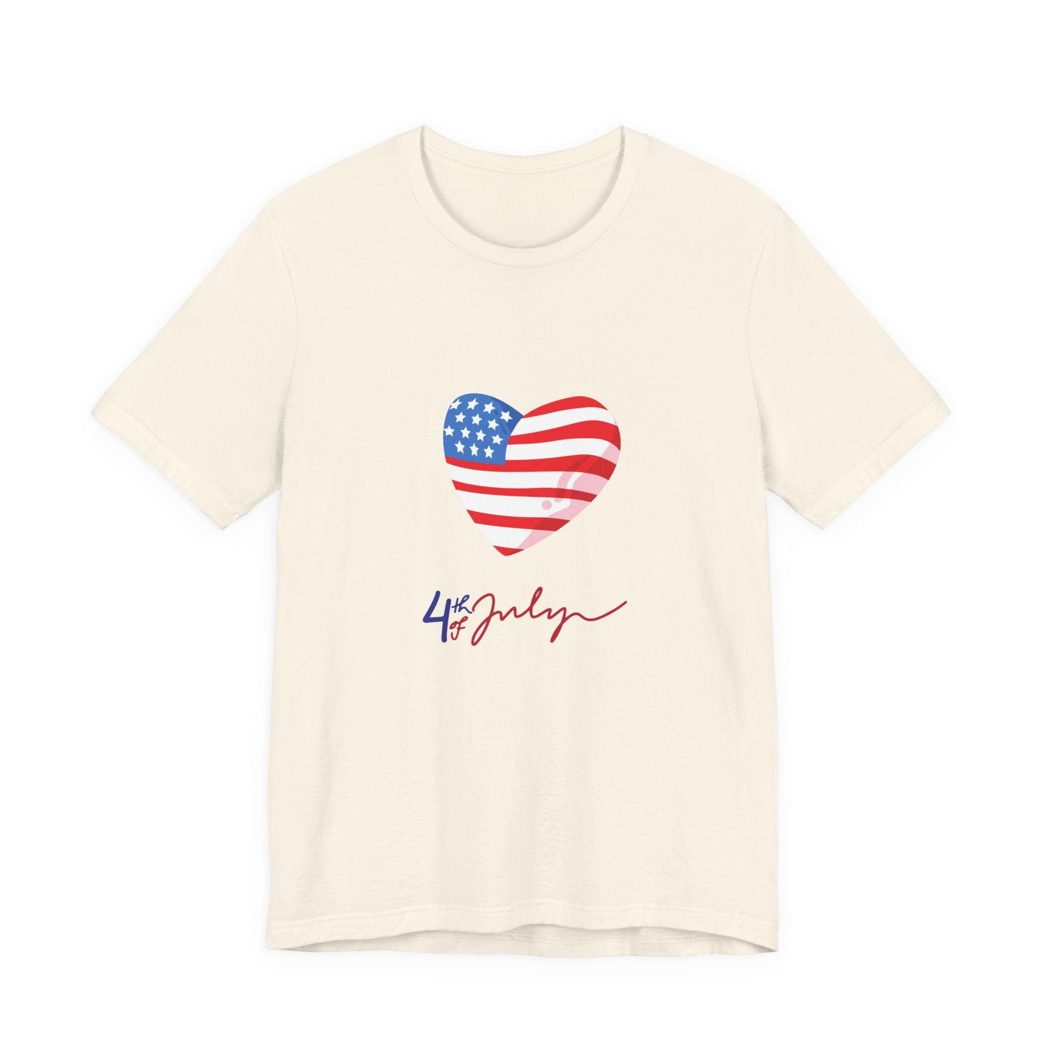 4th of July Heart Flag Tee — American Flag Heart Graphic T-Shirt