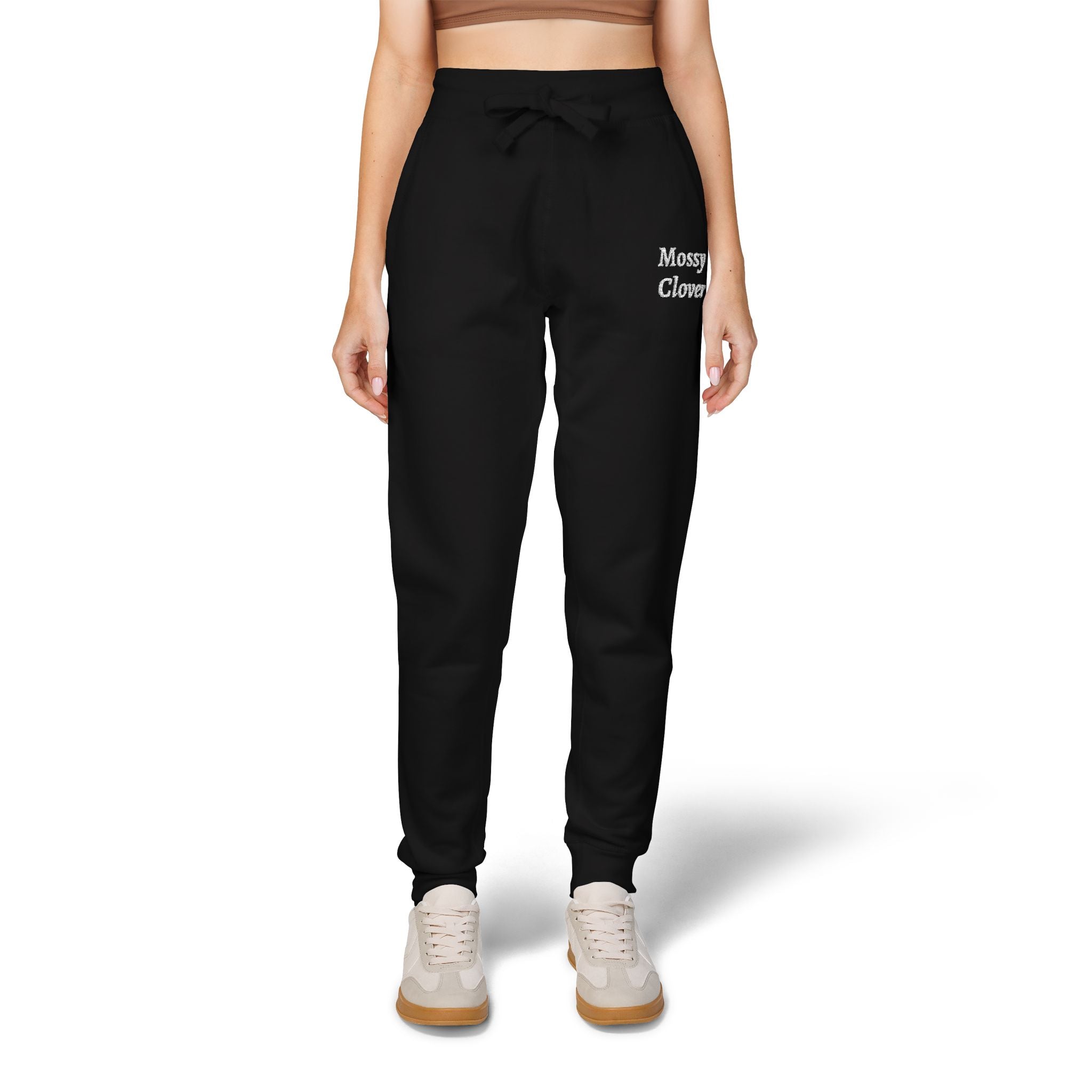 Embroidered 'Mossy Clover'  Fleece Sweatpants —Joggers