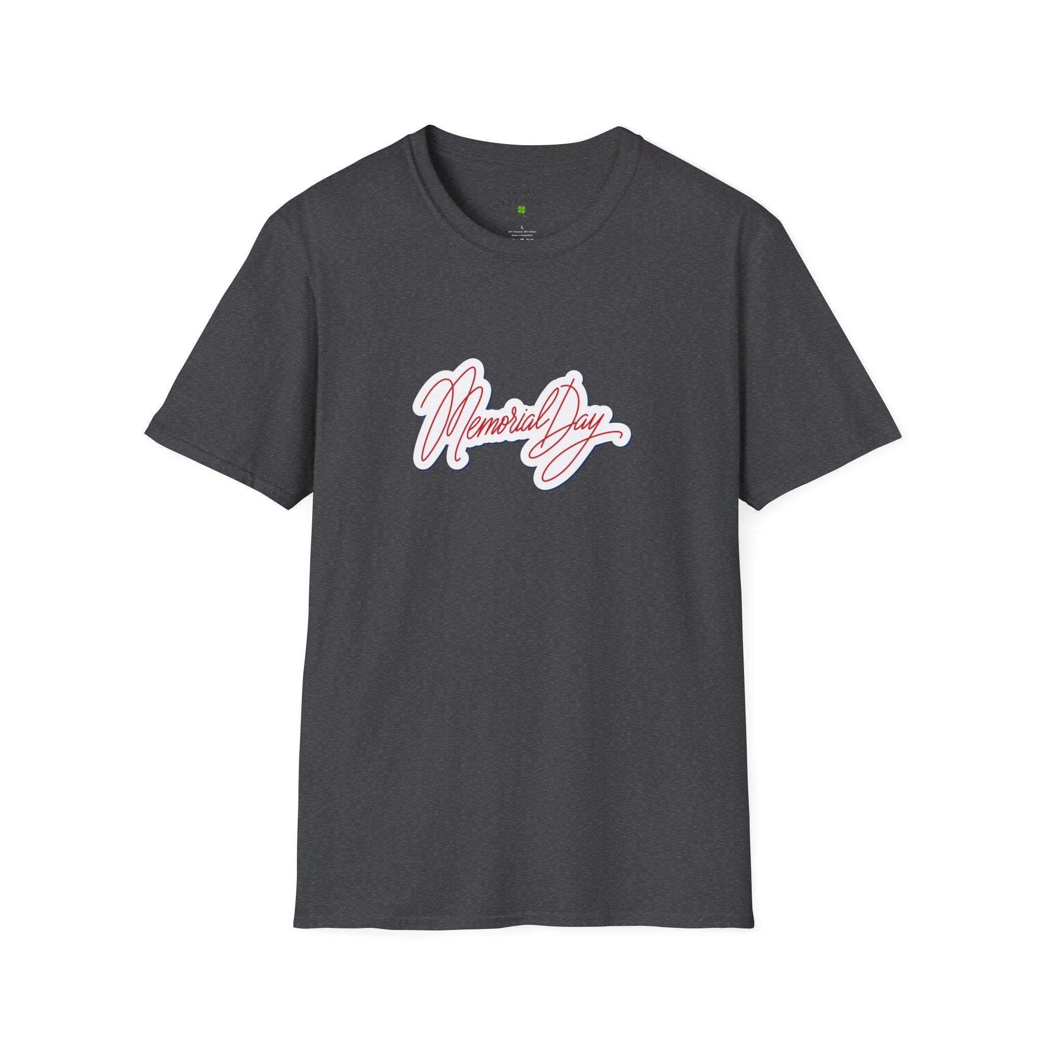 Memorial Day T-Shirt – 'Memorial Day' Script Front & American Flag Back