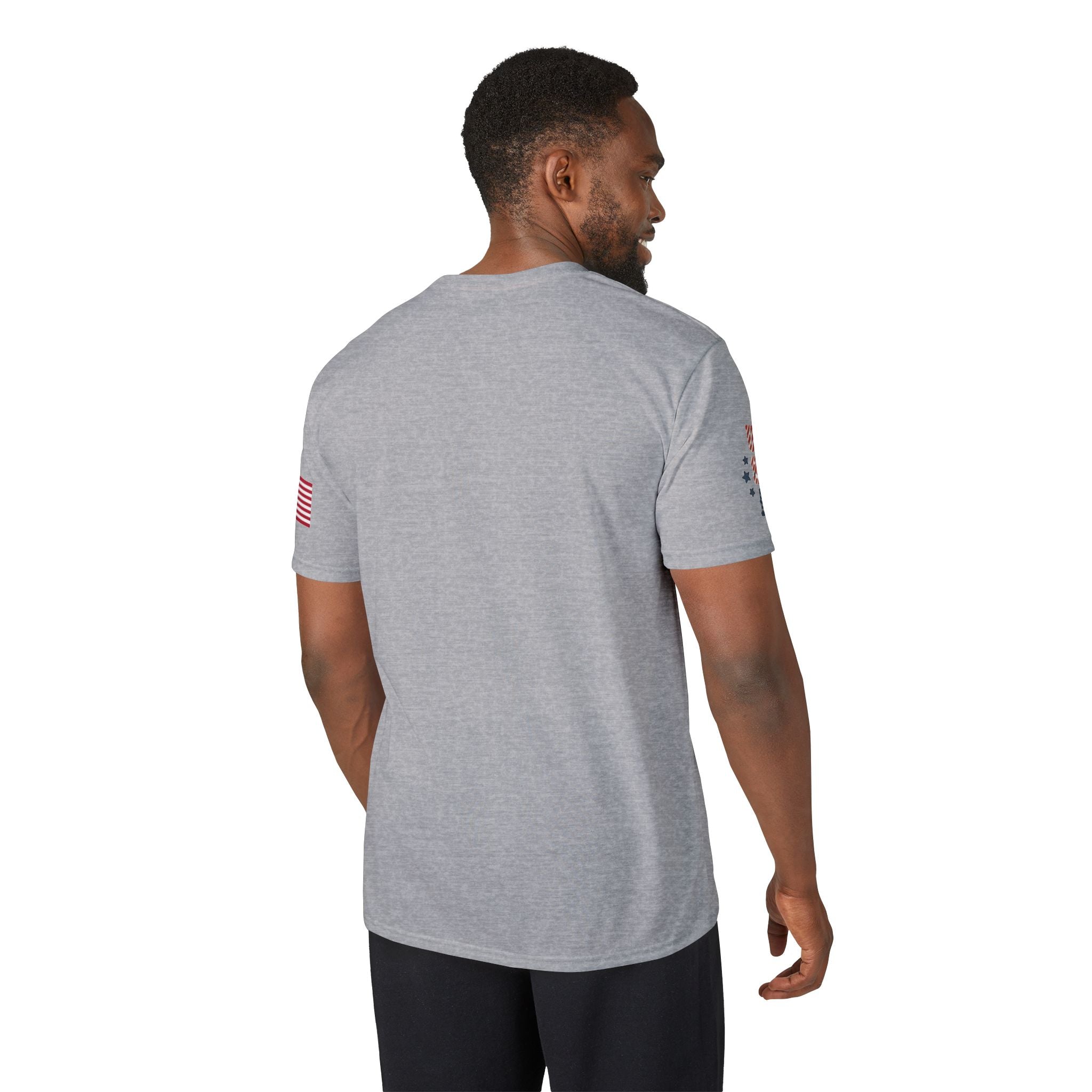 Patriotic T-Shirt — "Land of the Free, Home of the Brave" USA Flag Tee