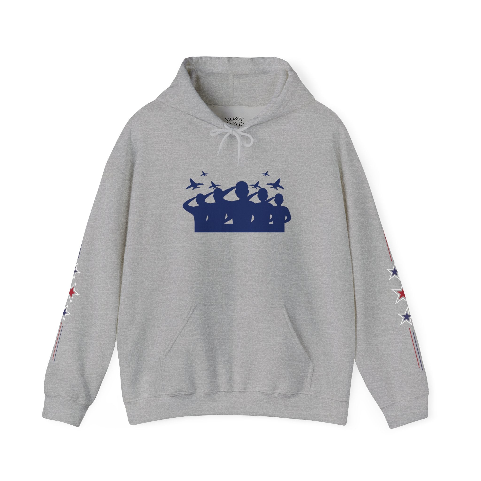 Patriotic Salute Hoodie – Military Family Stars Pullover