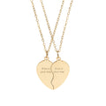 Engravable Break-Apart Heart Necklace Set — Best Friends / Couples Split Pendant
