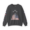 American Flag Castle Crewneck Sweatshirt — Patriotic Stars Sleeve Pullover