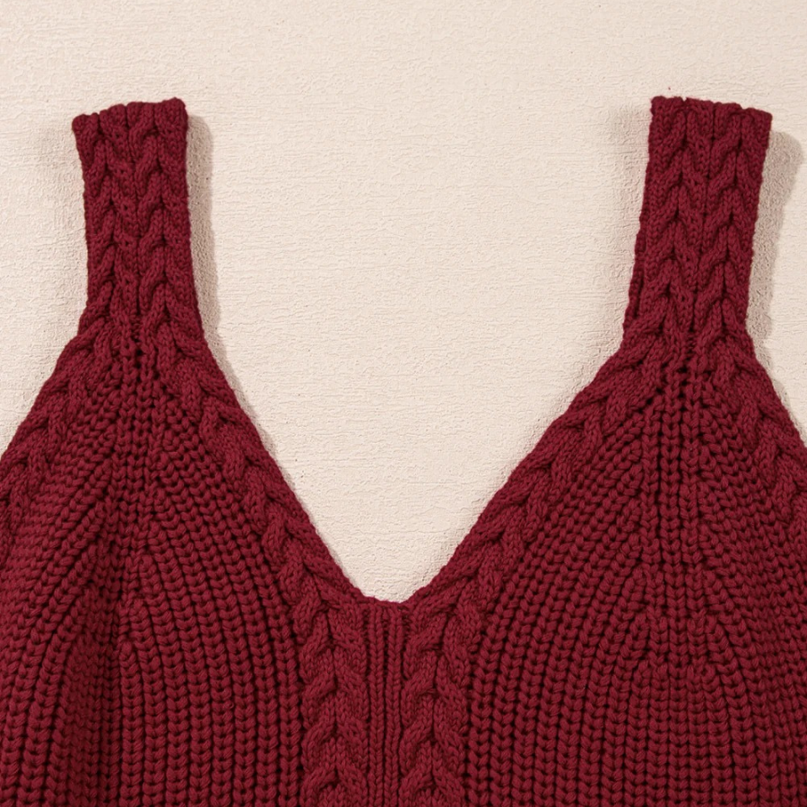 The Burgundy Ridge Sweater Vest for Women