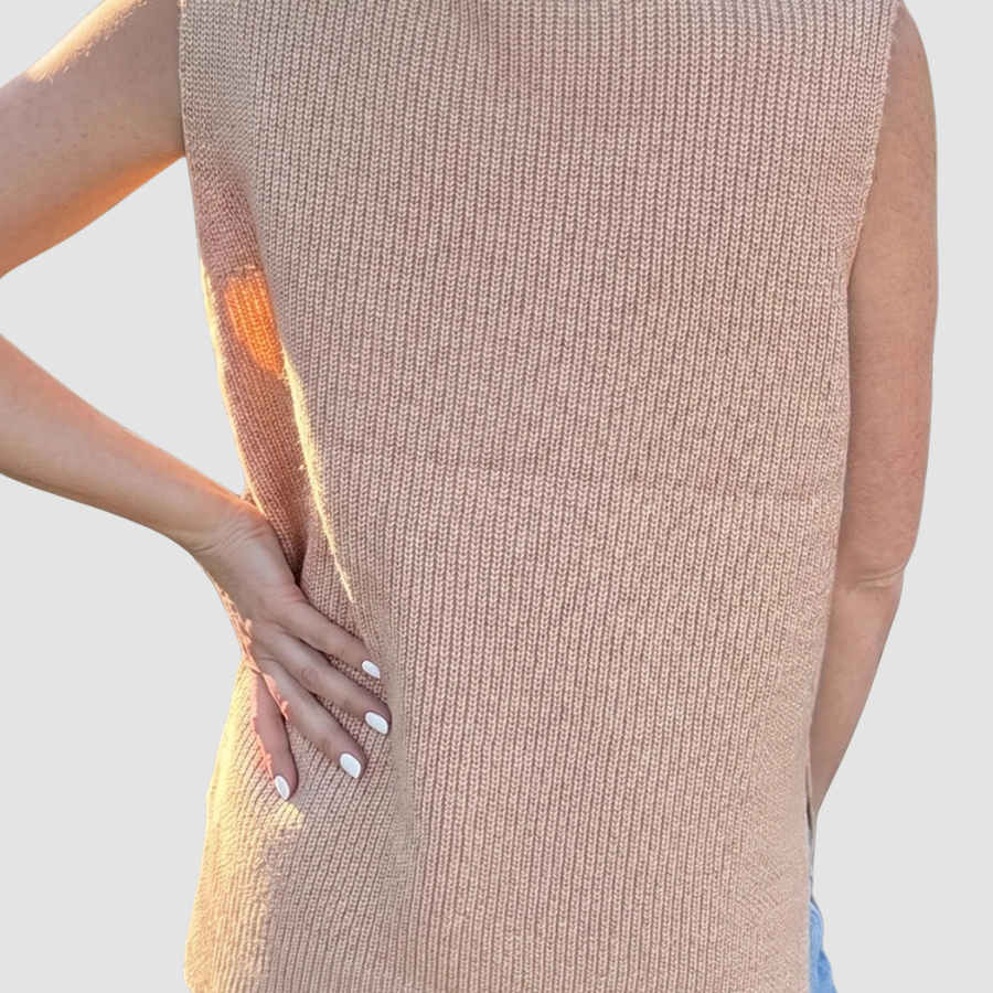 The Chalet Sleeveless High Neck Knit Wool Sweater for Women