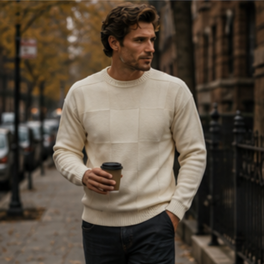 The Aspen Plaid Knit Pullover Sweater For Men