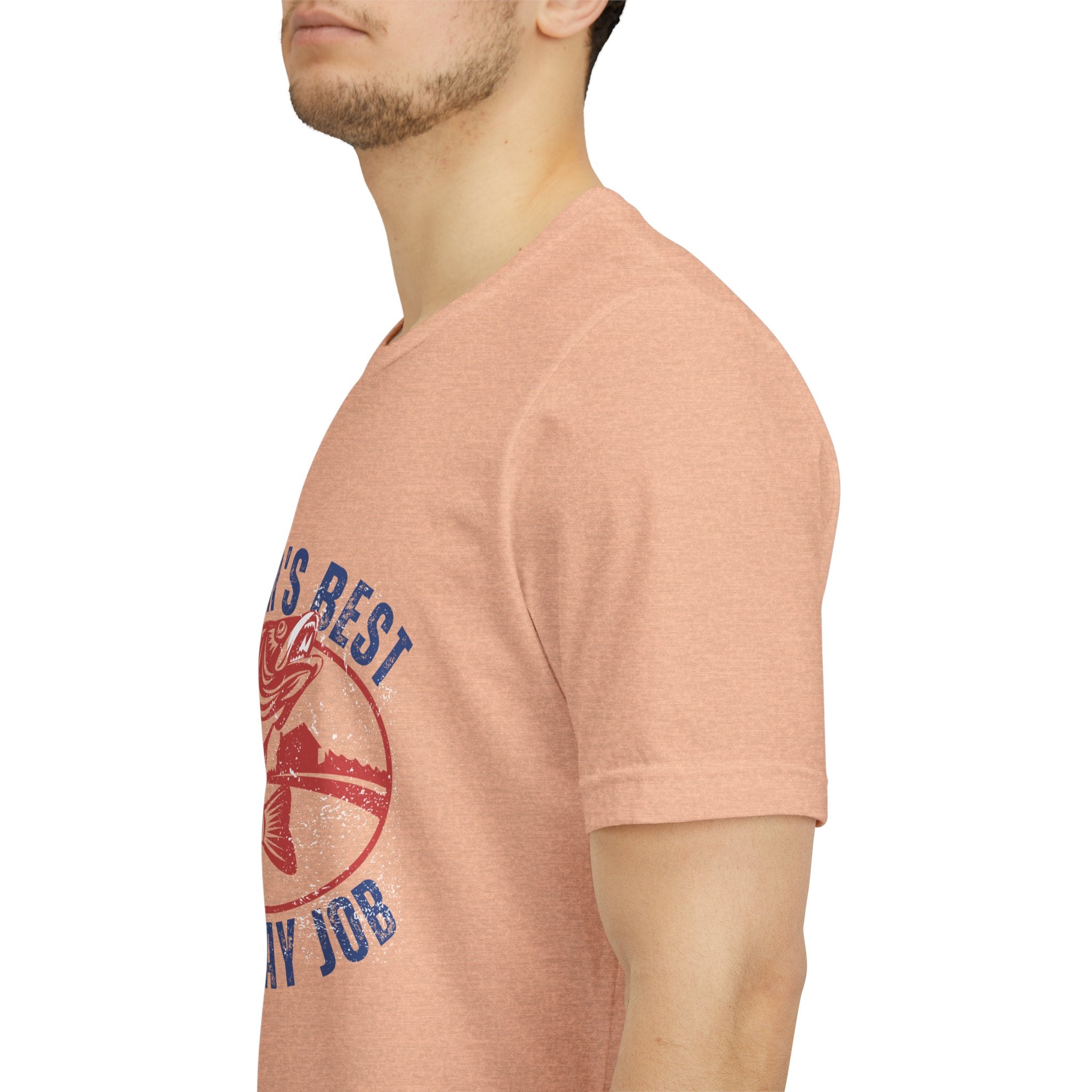Father's Best Holiday Job T-Shirt — Vintage Fishing Dad Christmas Tee