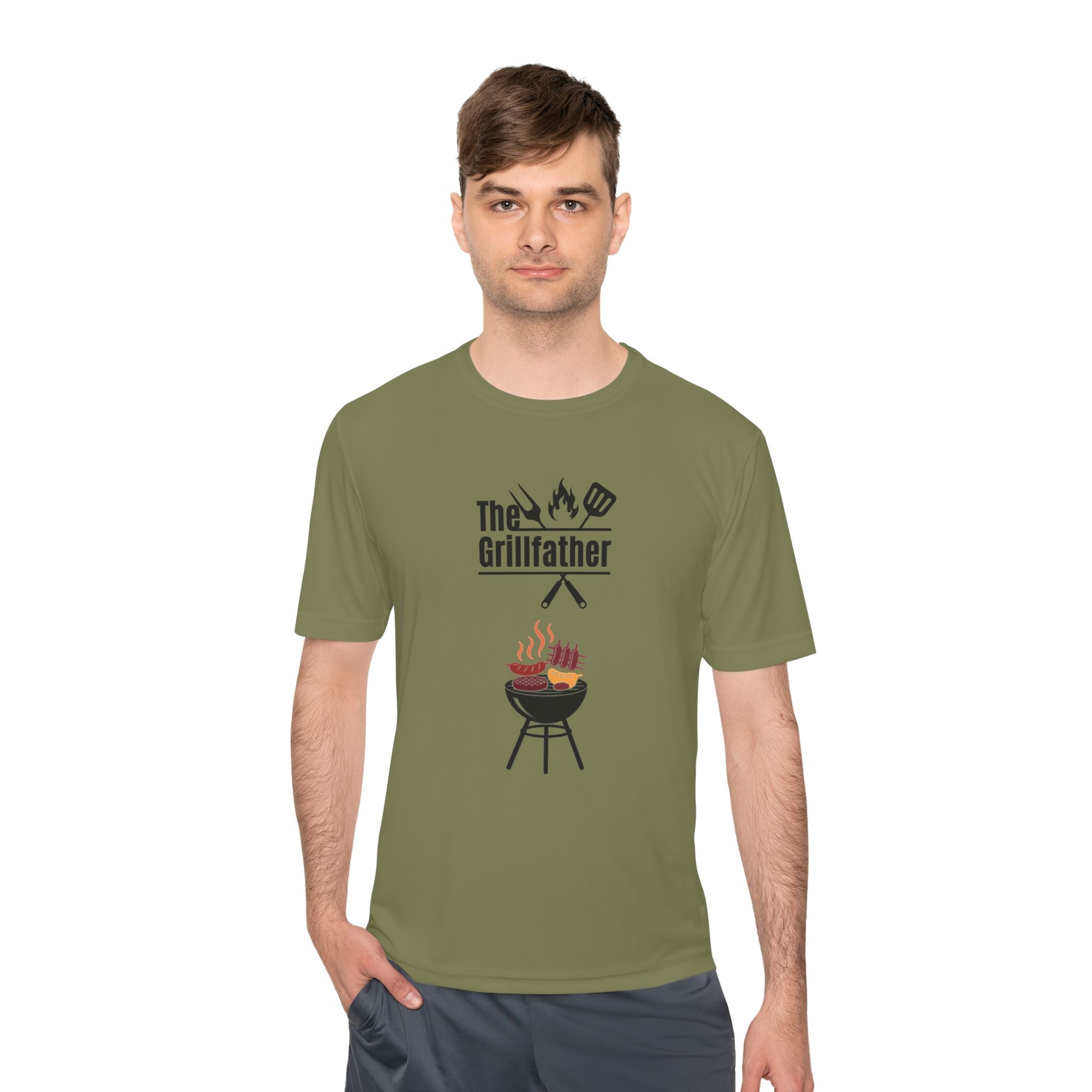 Grillfather BBQ Tee — 'The Grillfather' Moisture-Wicking Grillmaster Shirt