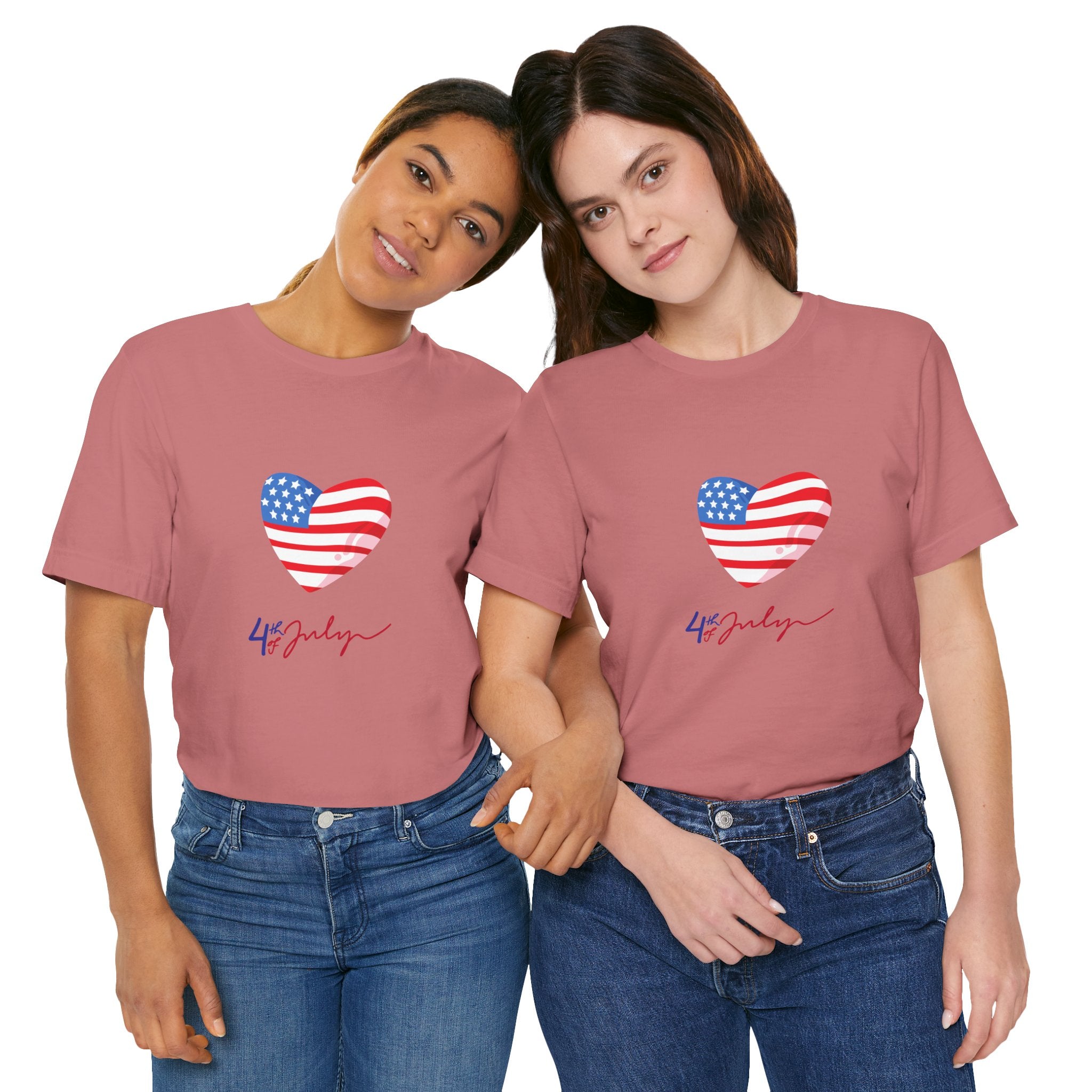 4th of July Heart Flag Tee — American Flag Heart Graphic T-Shirt