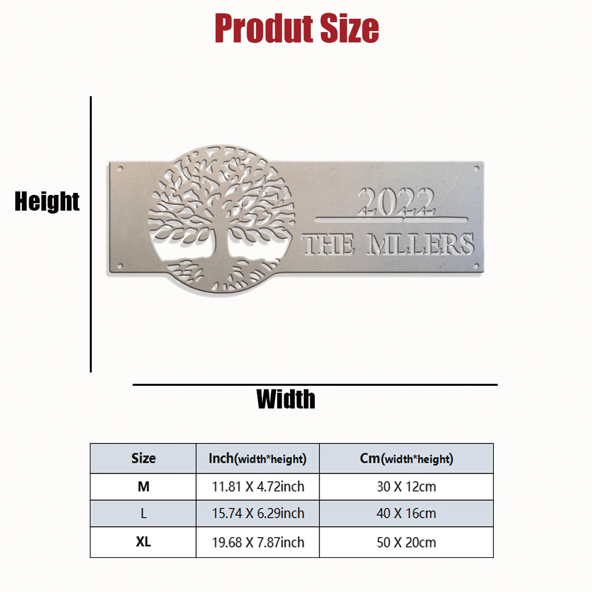 Personalized Tree of Life Metal Plaque