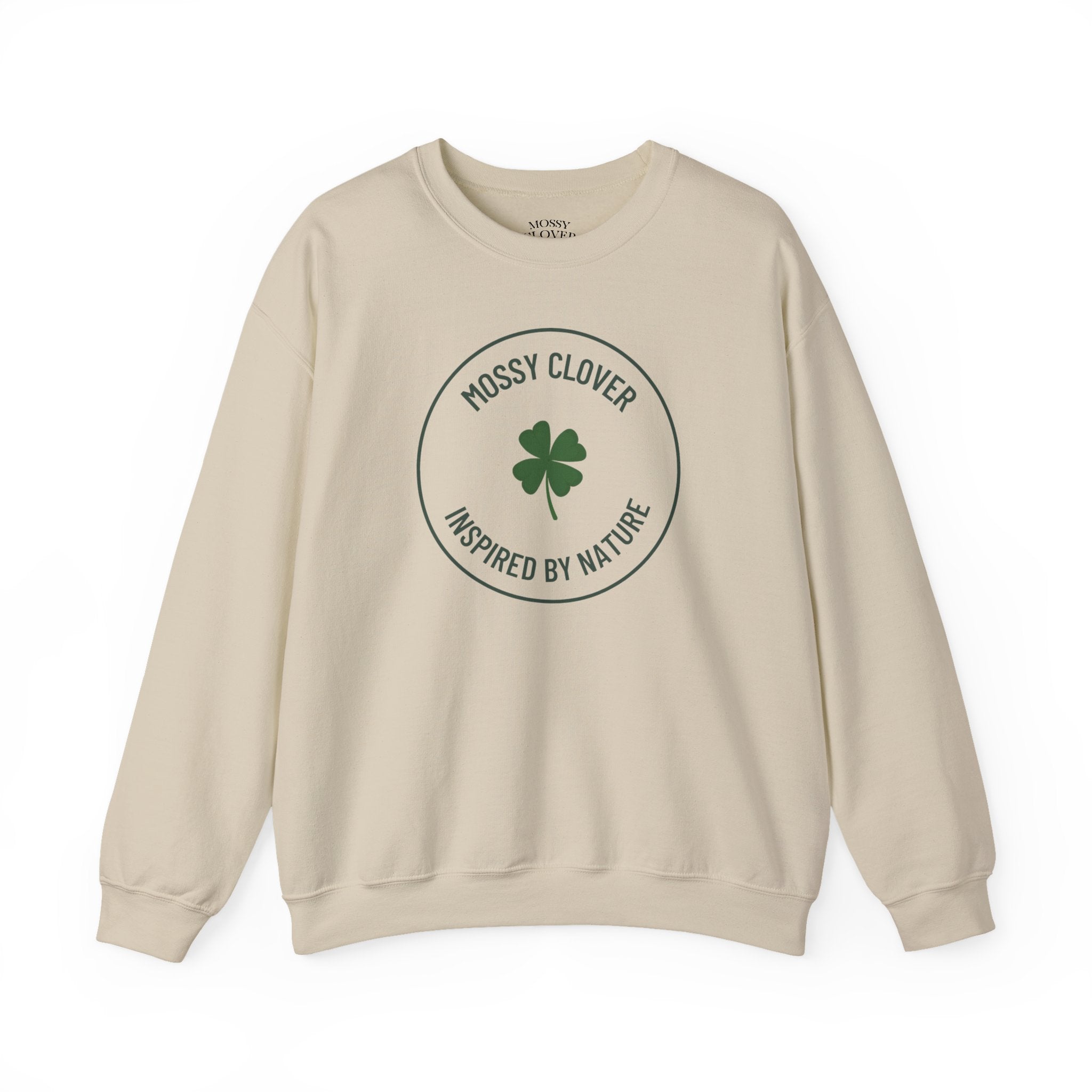 Mossy Clover Crewneck Sweatshirt - "Mossy Clover: Inspired by Nature"  Eco Nature Pullover