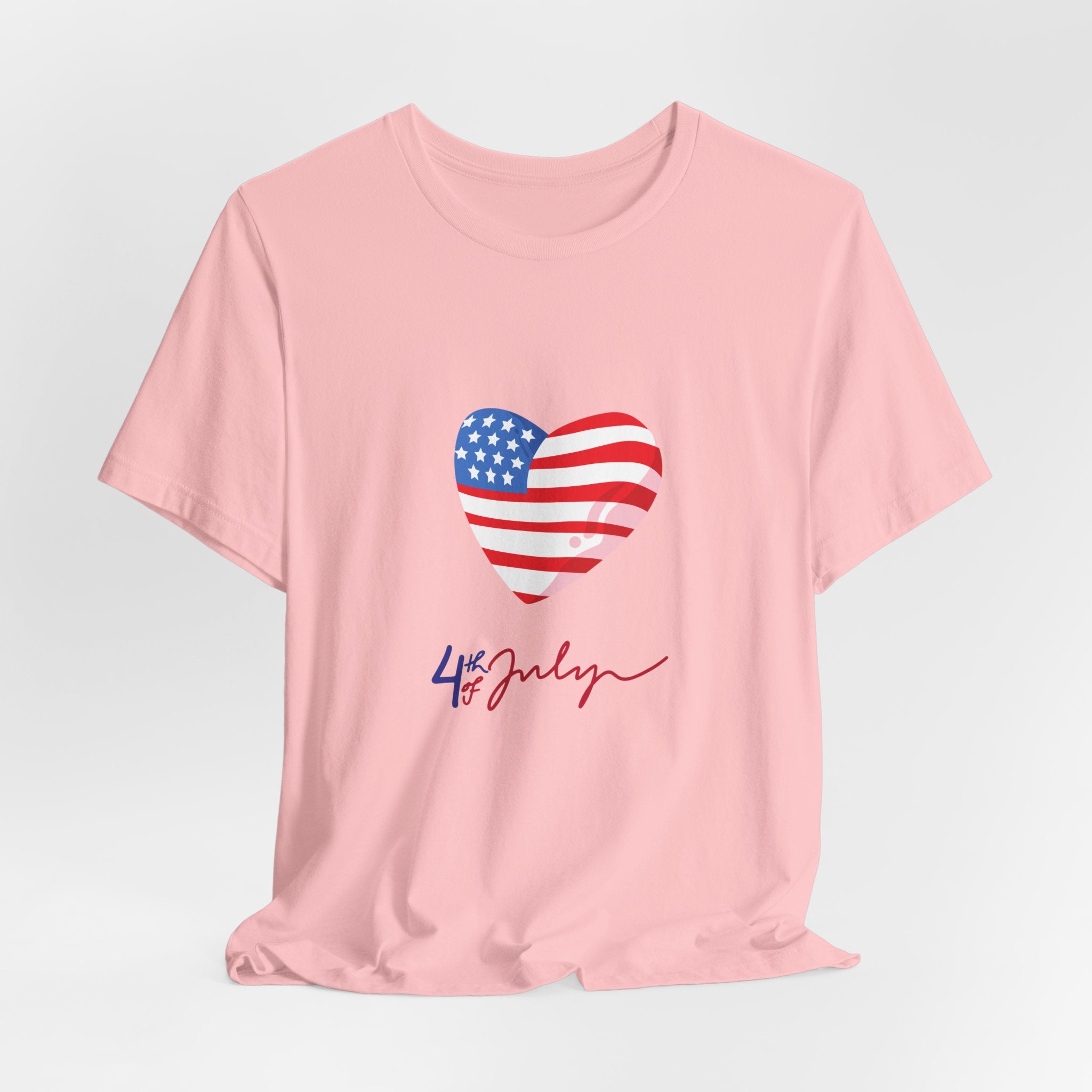 4th of July Heart Flag Tee — American Flag Heart Graphic T-Shirt