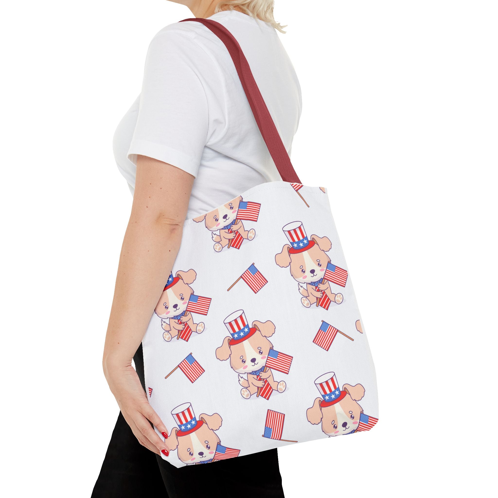 Patriotic Tote Bag - American Flag Eagle Design | Proud Made in America Tote