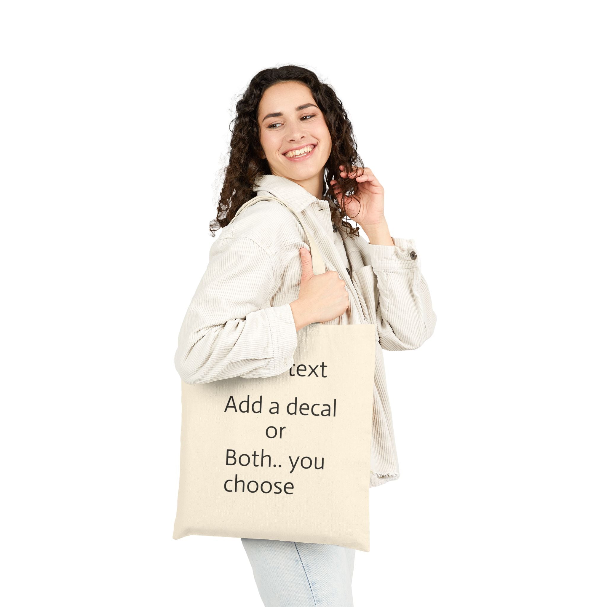 Canvas Tote Bag — Customizable Natural Cotton Tote (Add Text or Decal)