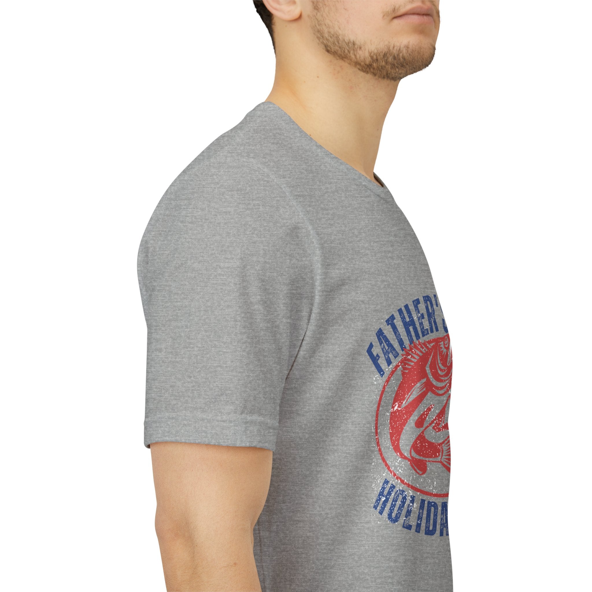 Father's Best Holiday Job T-Shirt — Vintage Fishing Dad Christmas Tee
