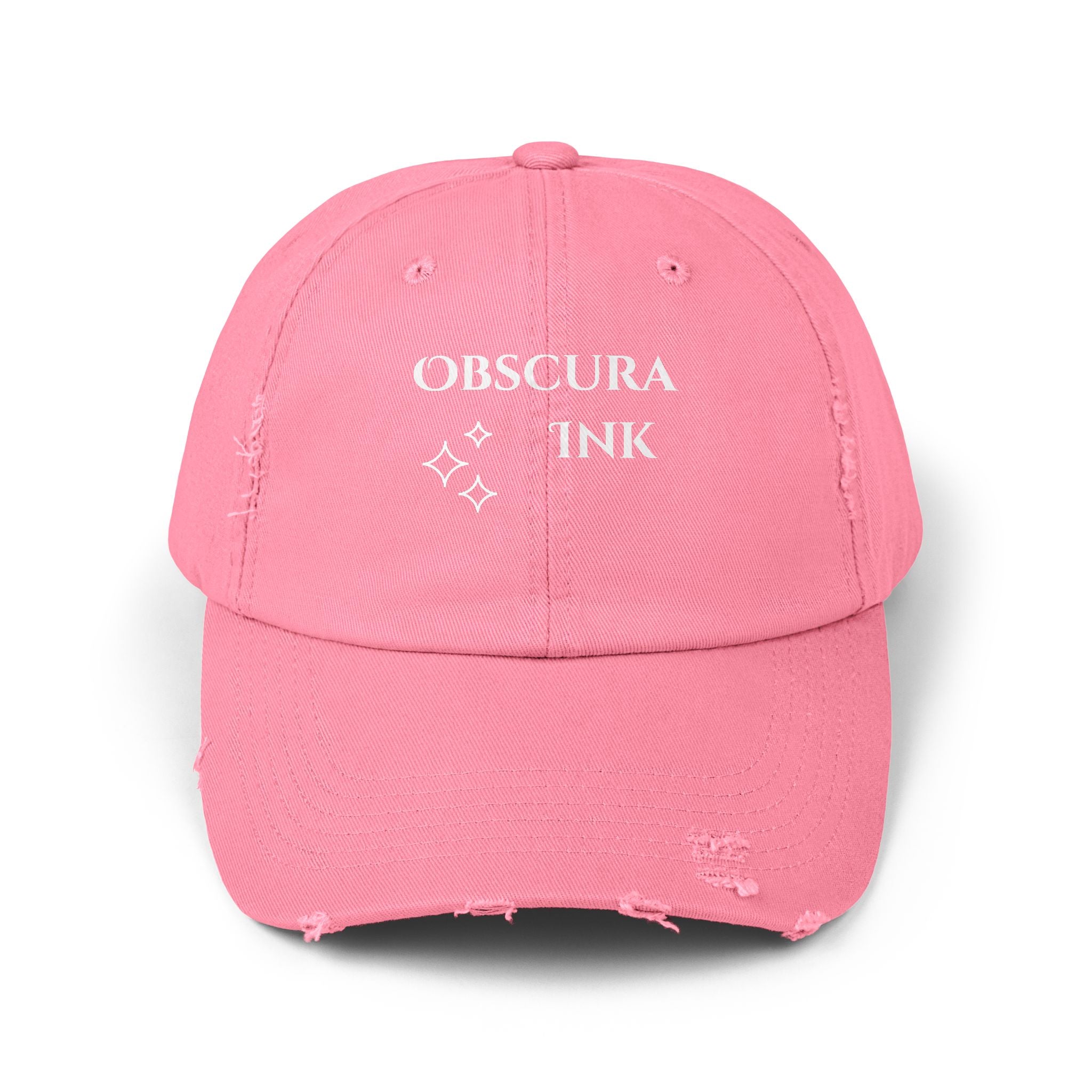 Obscura Ink Distressed Baseball Cap — Name Logo