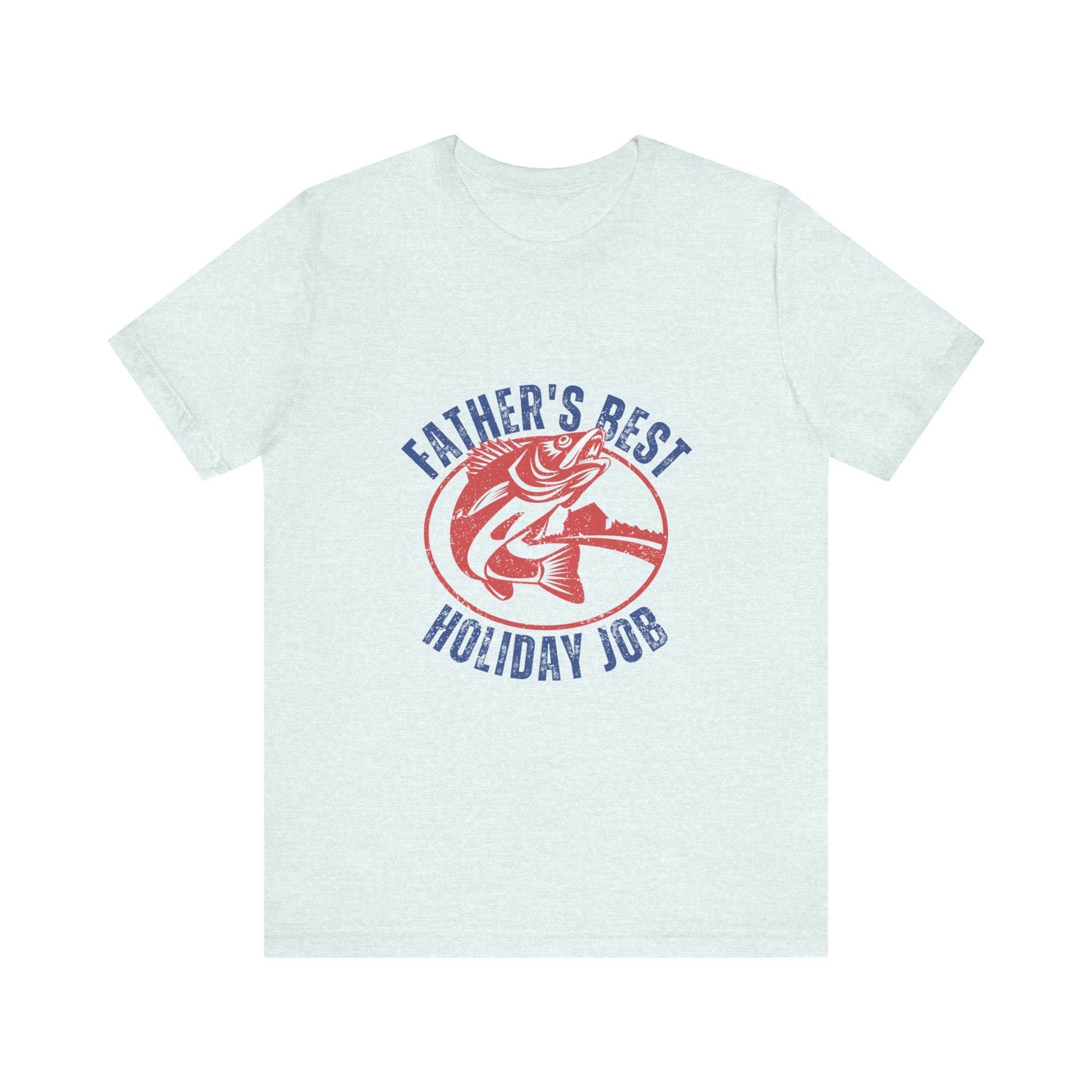 Father's Best Holiday Job T-Shirt — Vintage Fishing Dad Christmas Tee