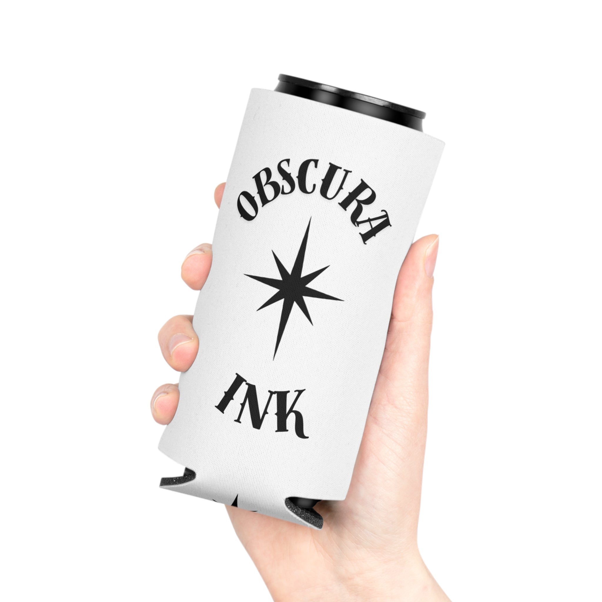 Can Cooler — Obscura Ink Star Logo Beverage Koozie