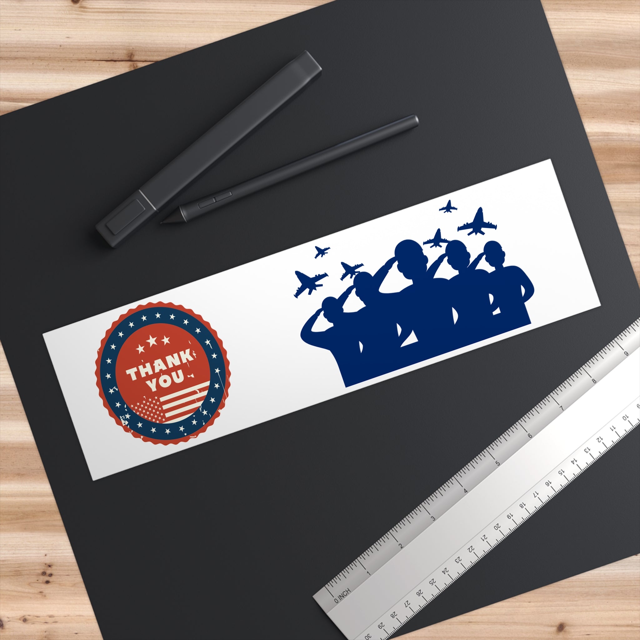 Military Thank You Bumper Sticker – Patriotic Salute Design