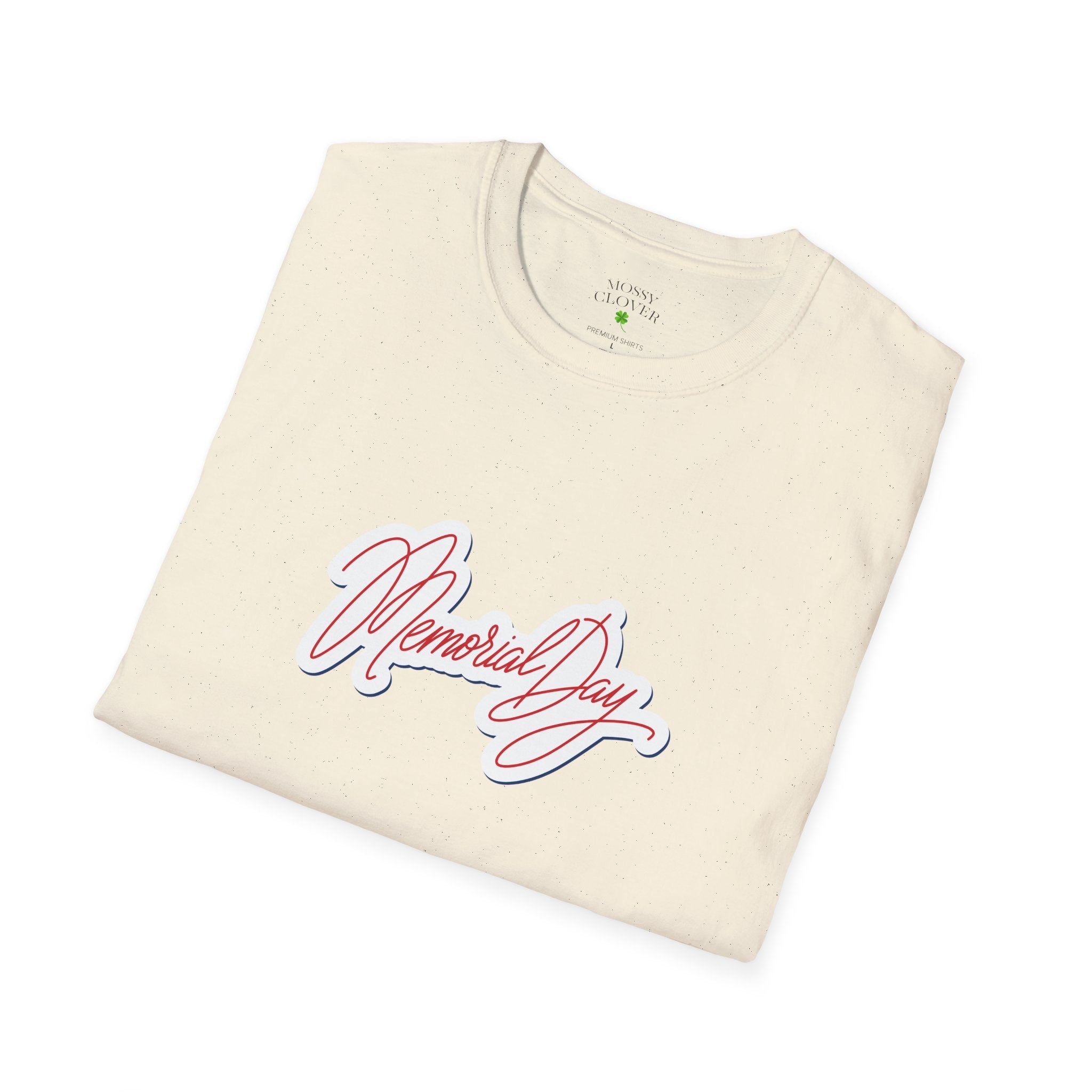 Memorial Day T-Shirt – 'Memorial Day' Script Front & American Flag Back