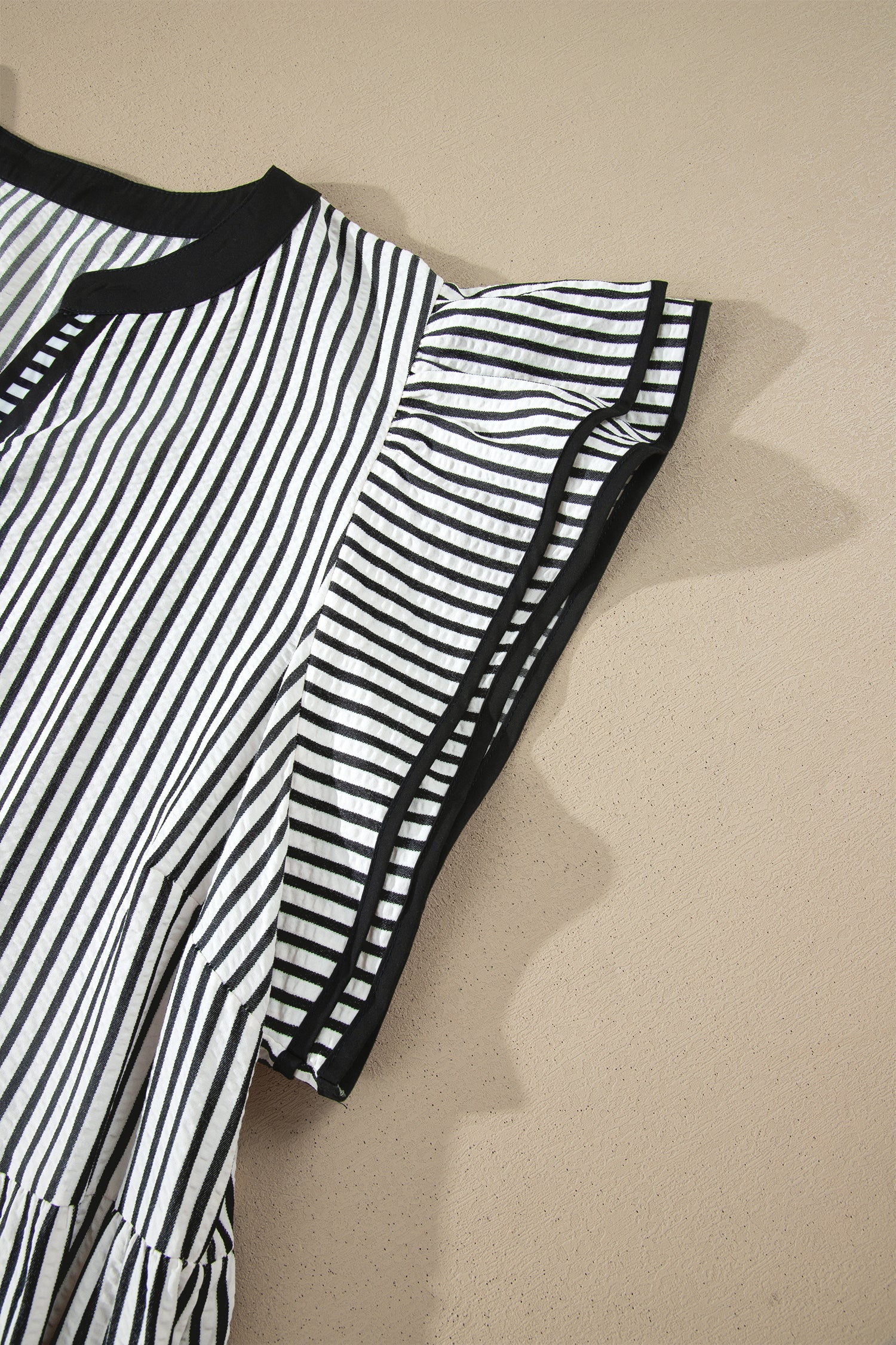 Harbor Stripe Maxi Dress — Tiered V-Neck Dress